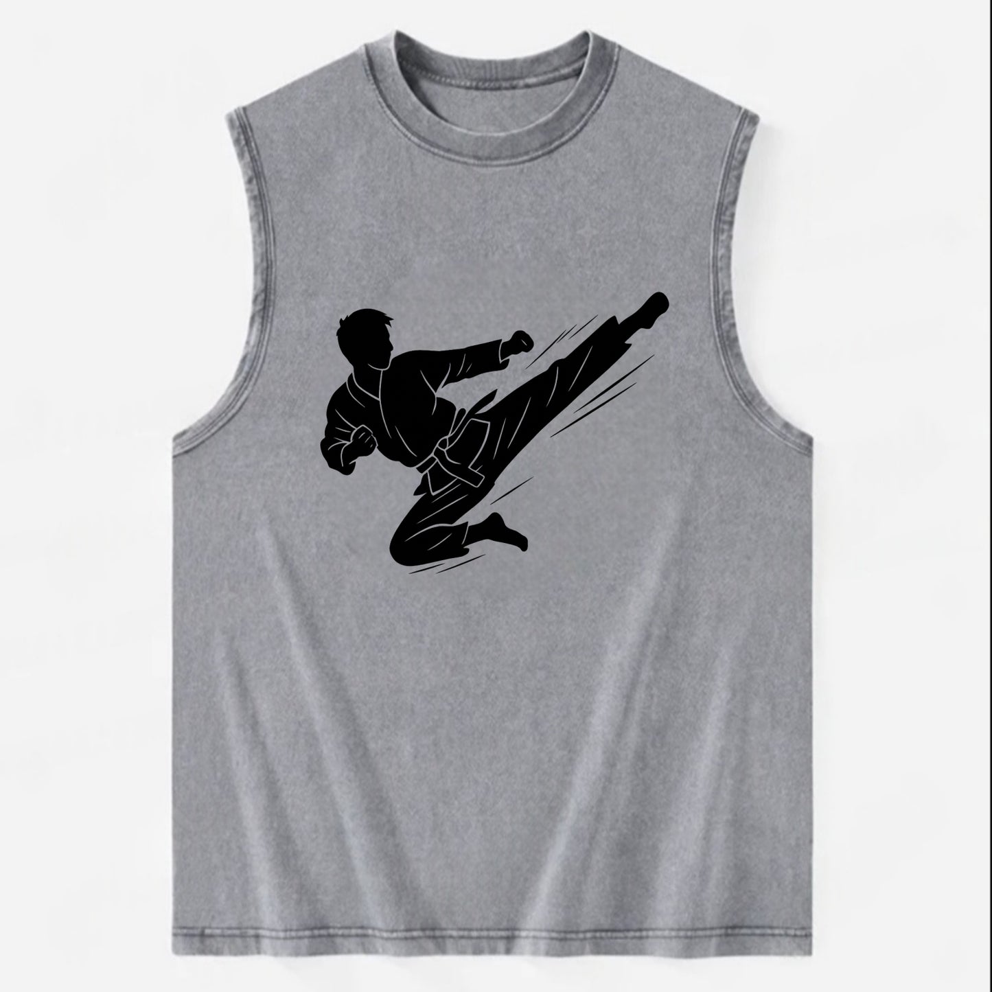 Korean taekwondo flying kick - Vintage Washed Tank - Grey