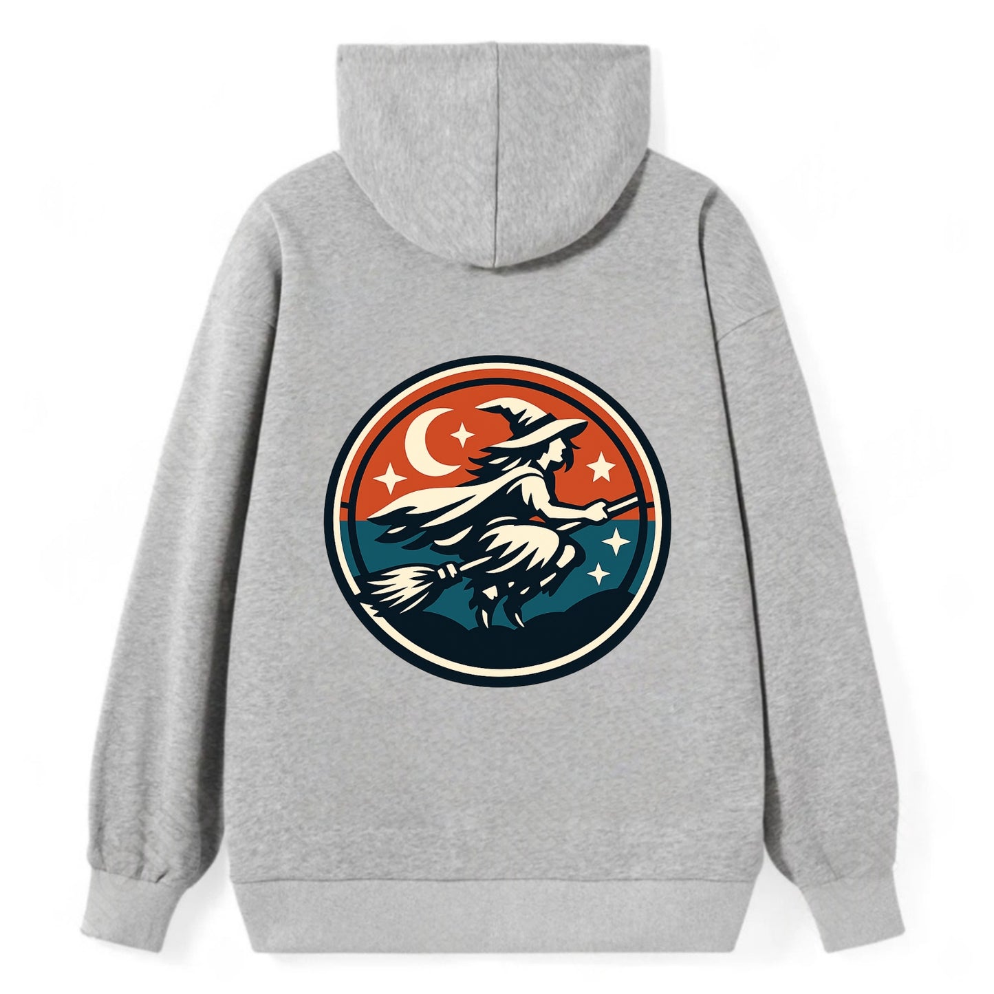 Mystic Night Witch Emblem - Classic Pullover Hoodie - Grey
