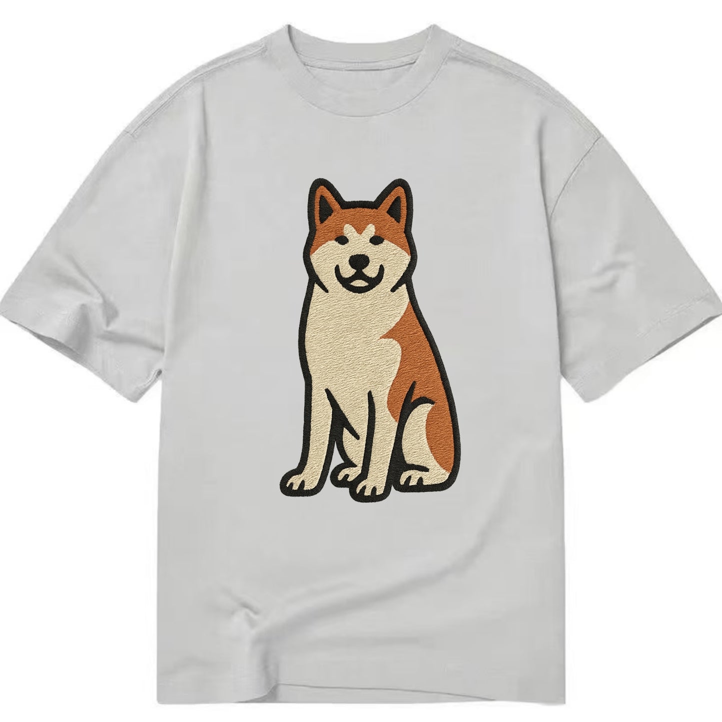 Akita - White and red sitting pose - Cla Classic T-shirt - Grey