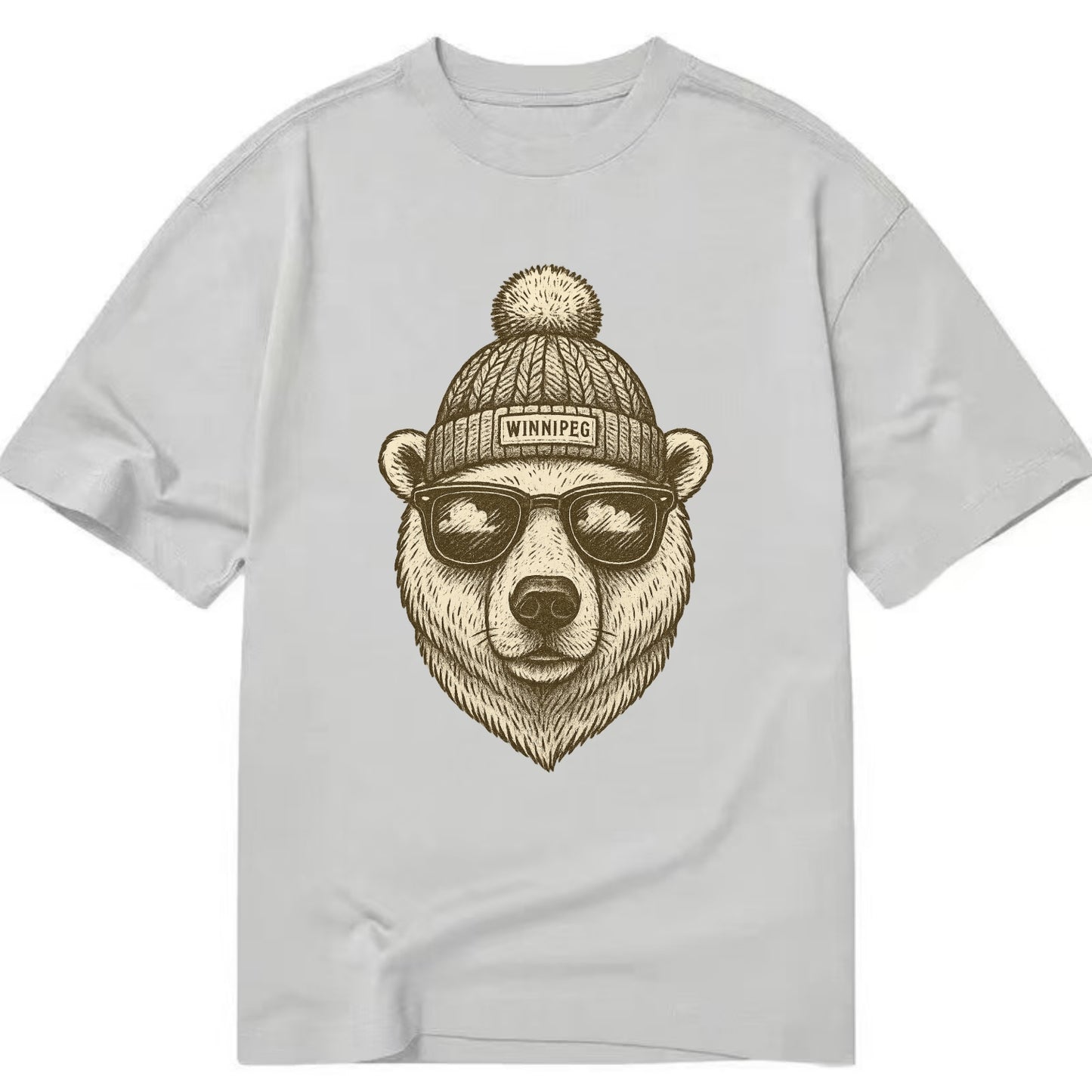 Winnipeg Polar Bear wearing Winnipeg bea - Classic T-shirt - Grey