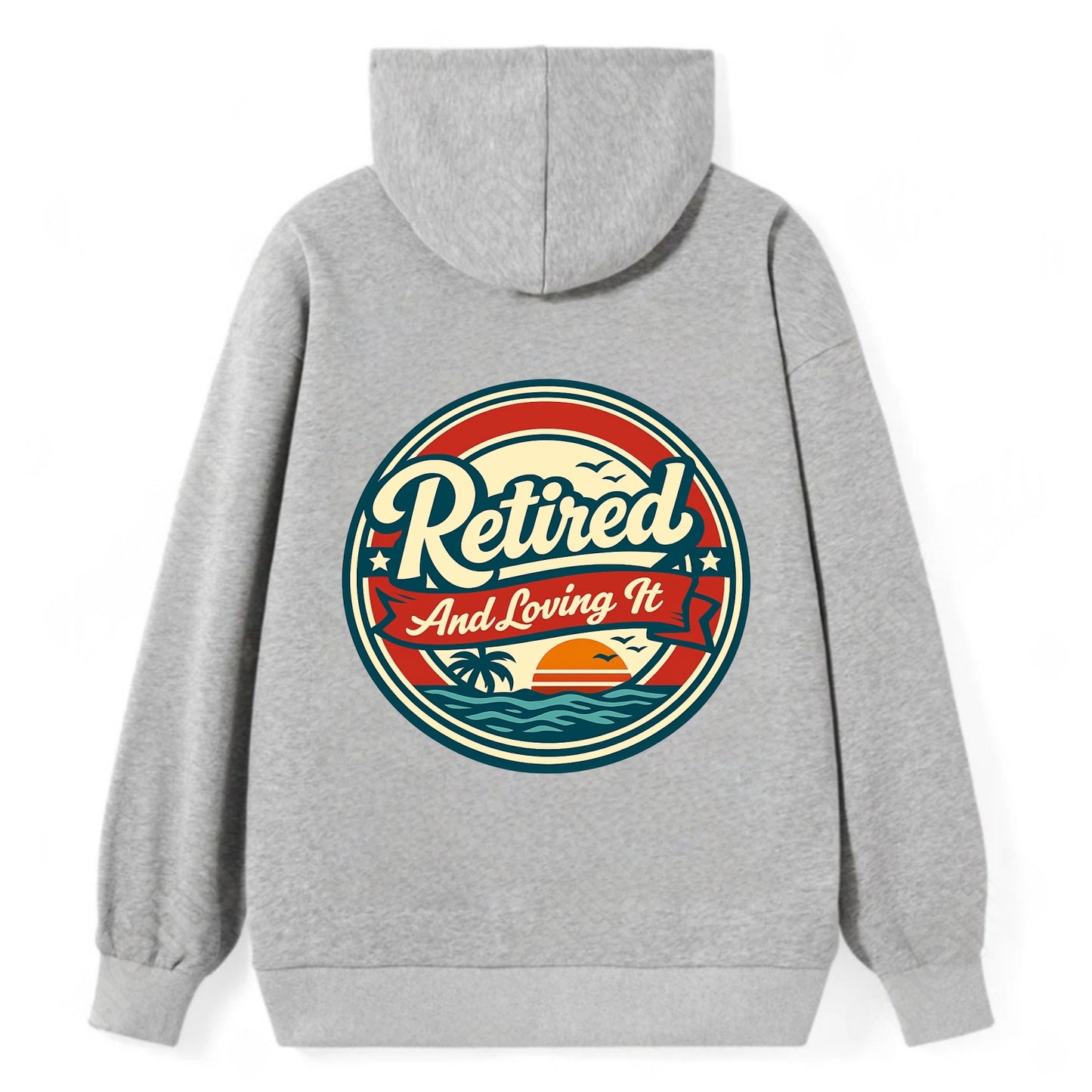 Carefree Retirement Emblem - Classic Pullover Hoodie - Grey