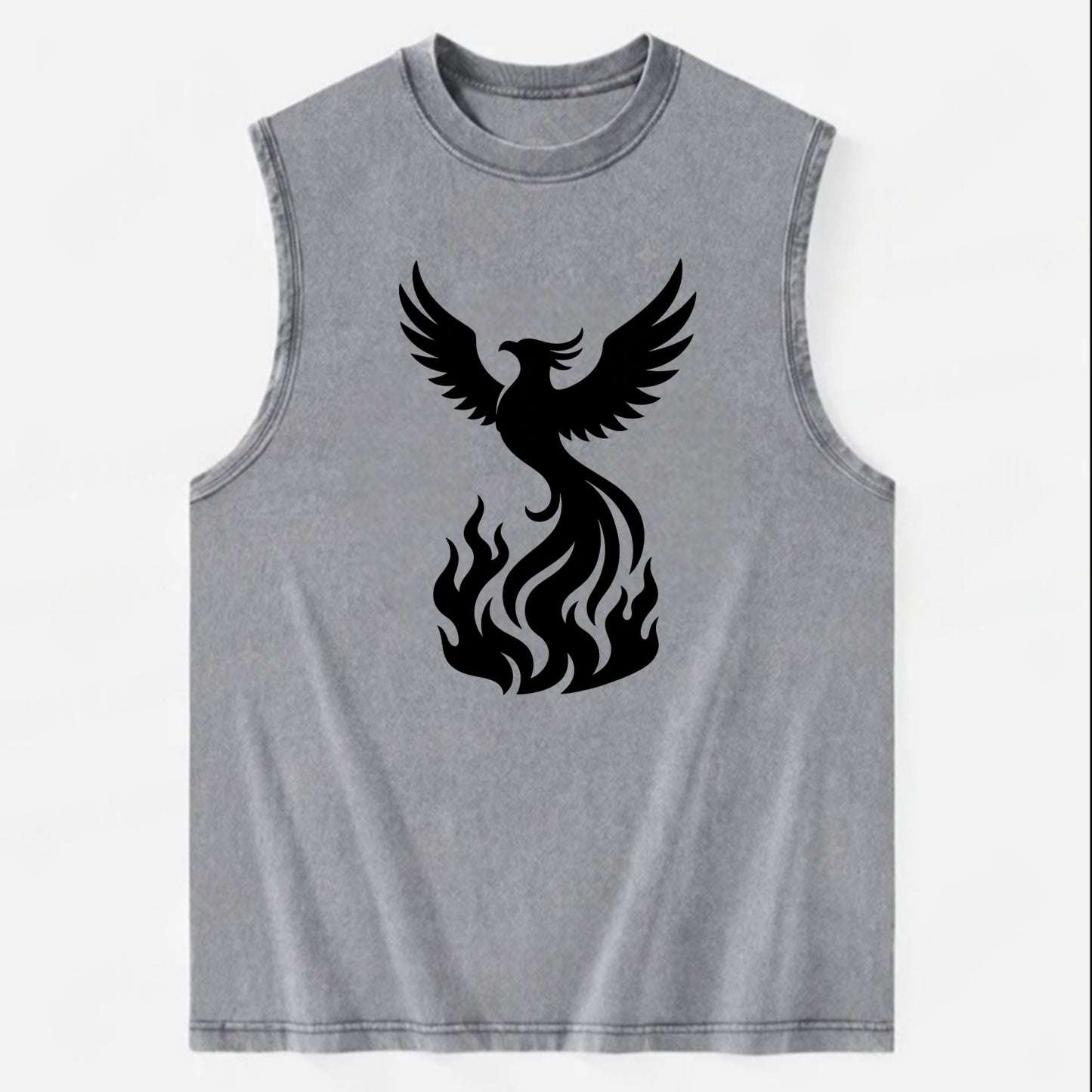 Phoenix rising from flames - Vintage Washed Tank - Grey