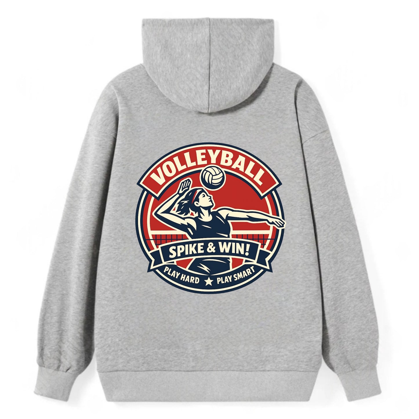 Dynamic Spike Emblem - Classic Pullover Hoodie - Grey