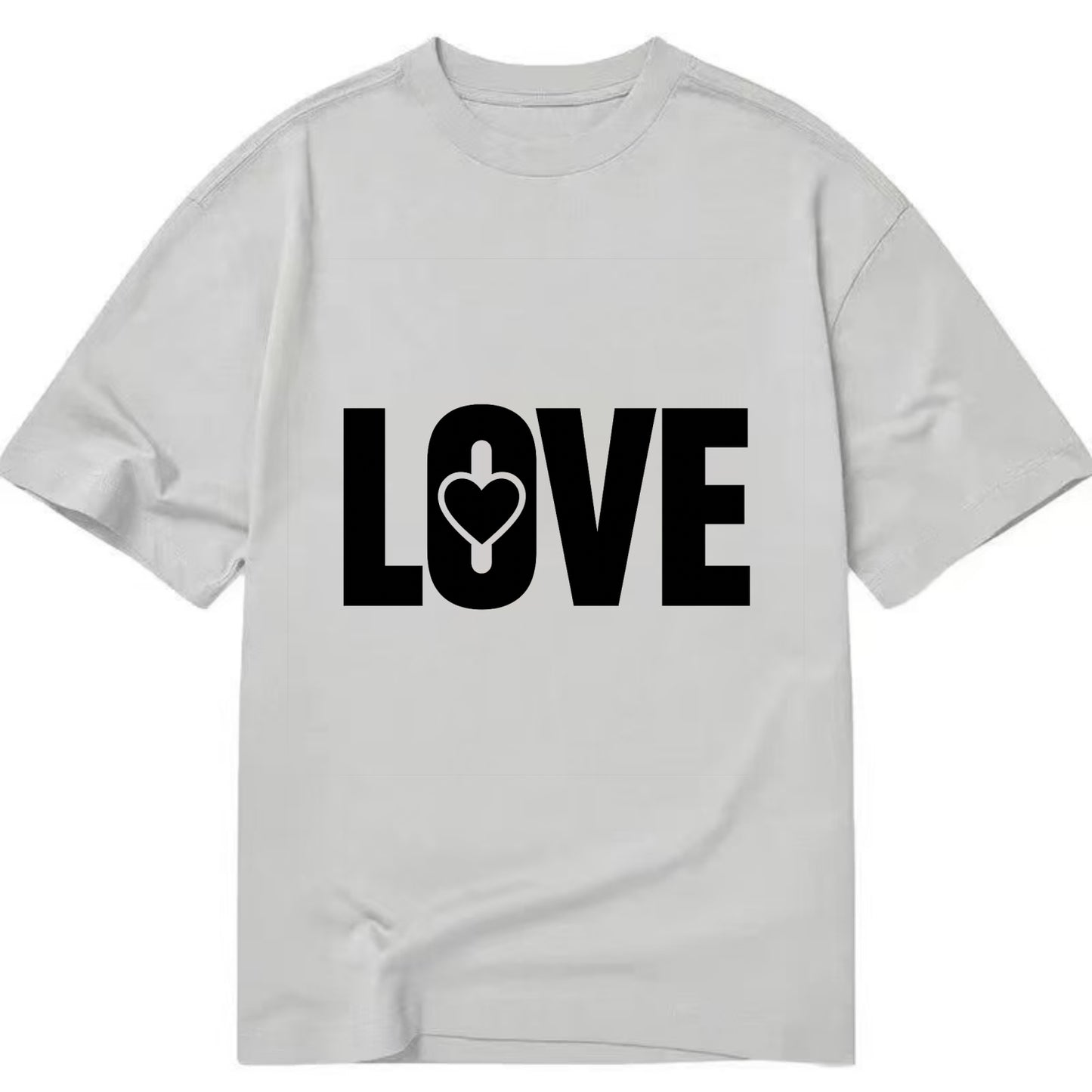 Bold typography design - "LOVE" - universal connection, heart centered - Classic T-shirt - Grey