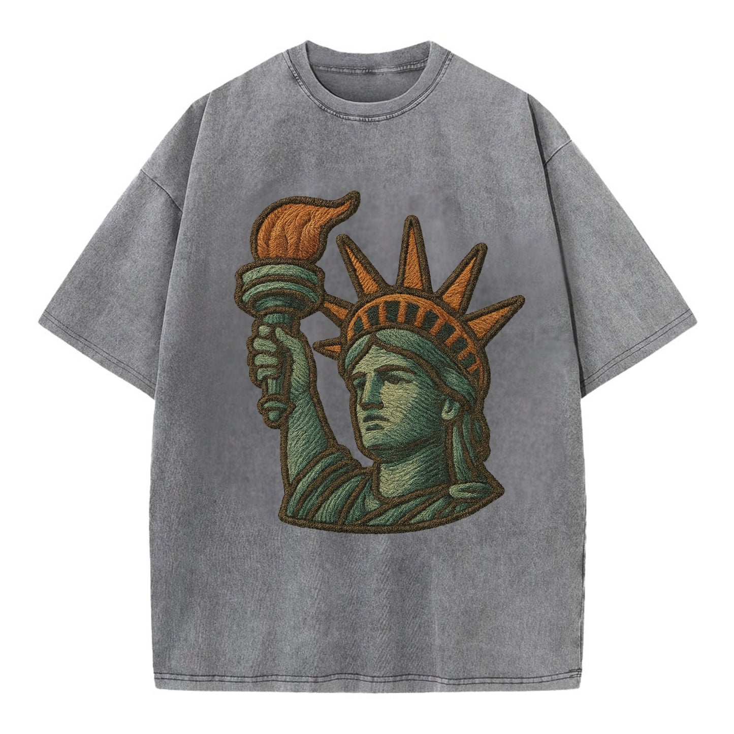 Statue of Liberty - Vintage T-shirt - Grey