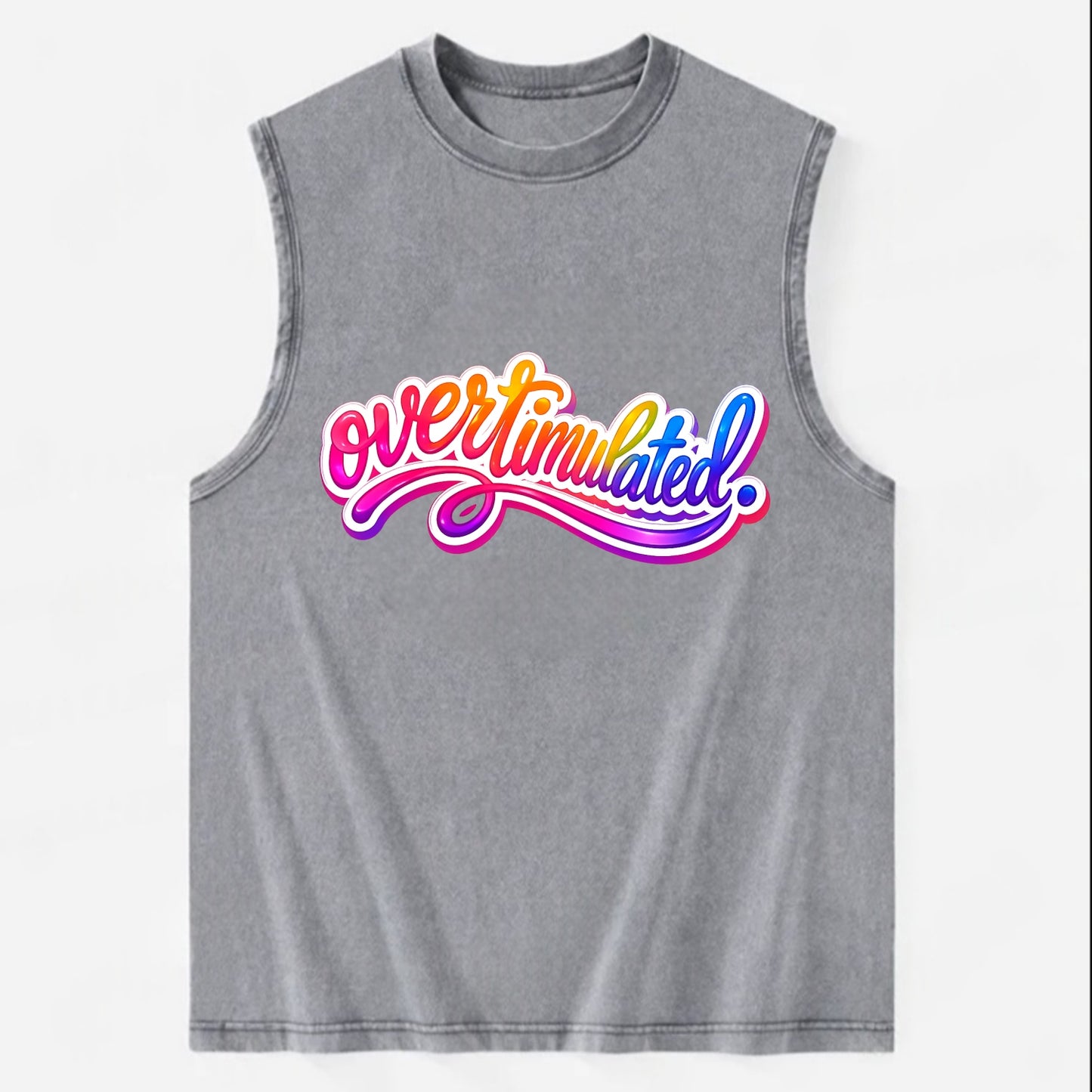 Overstimulated - Vintage Washed Tank - Grey