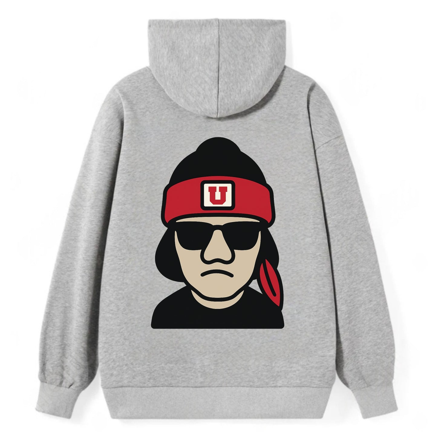 Salt Lake Ute wearing Utah beanie with U patch - Classic Pullover Hoodie - Grey