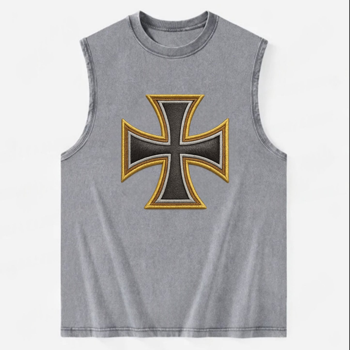 Teutonic Cross - Vintage Washed Tank - Grey