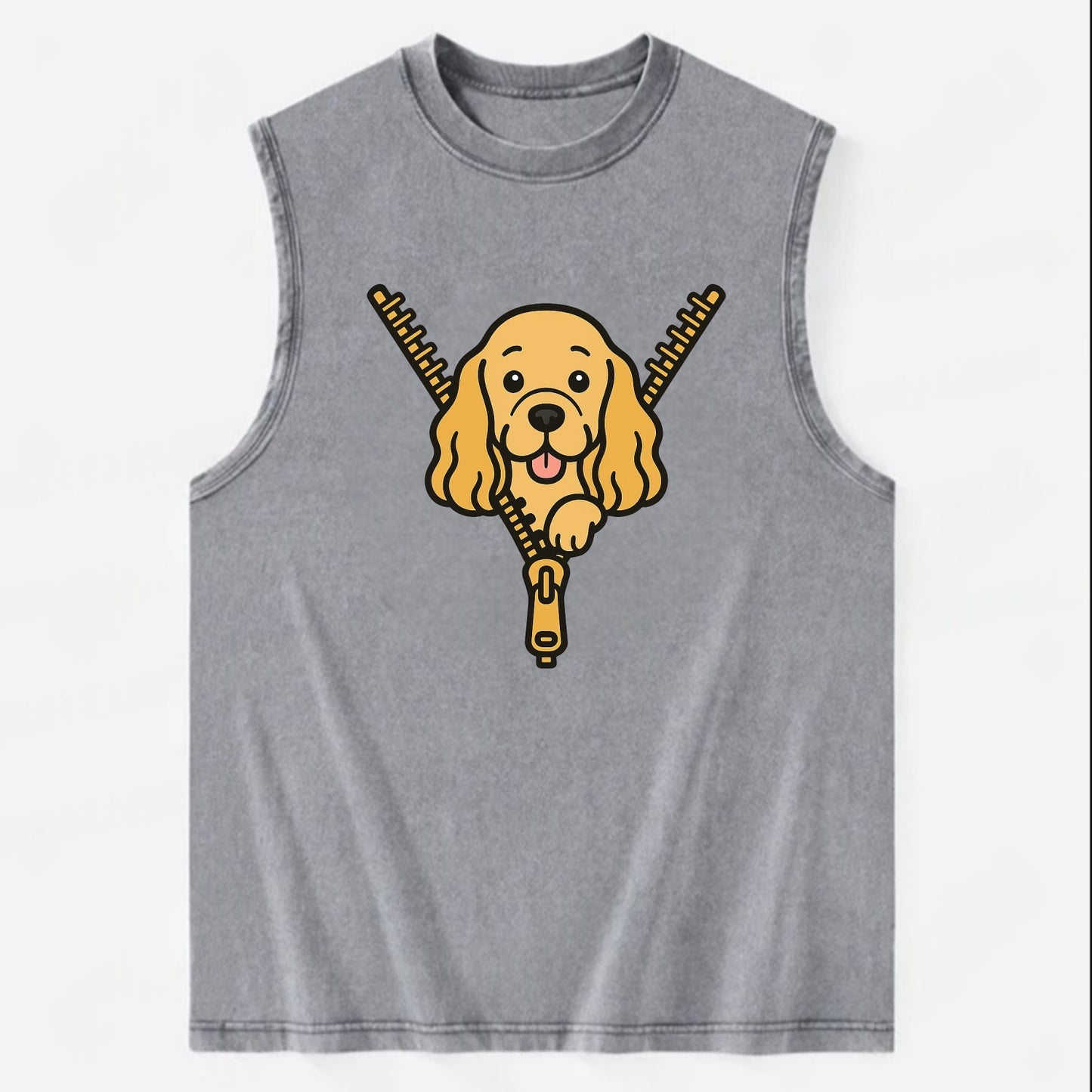 Cocker Spaniel - Vintage Washed Tank - Grey