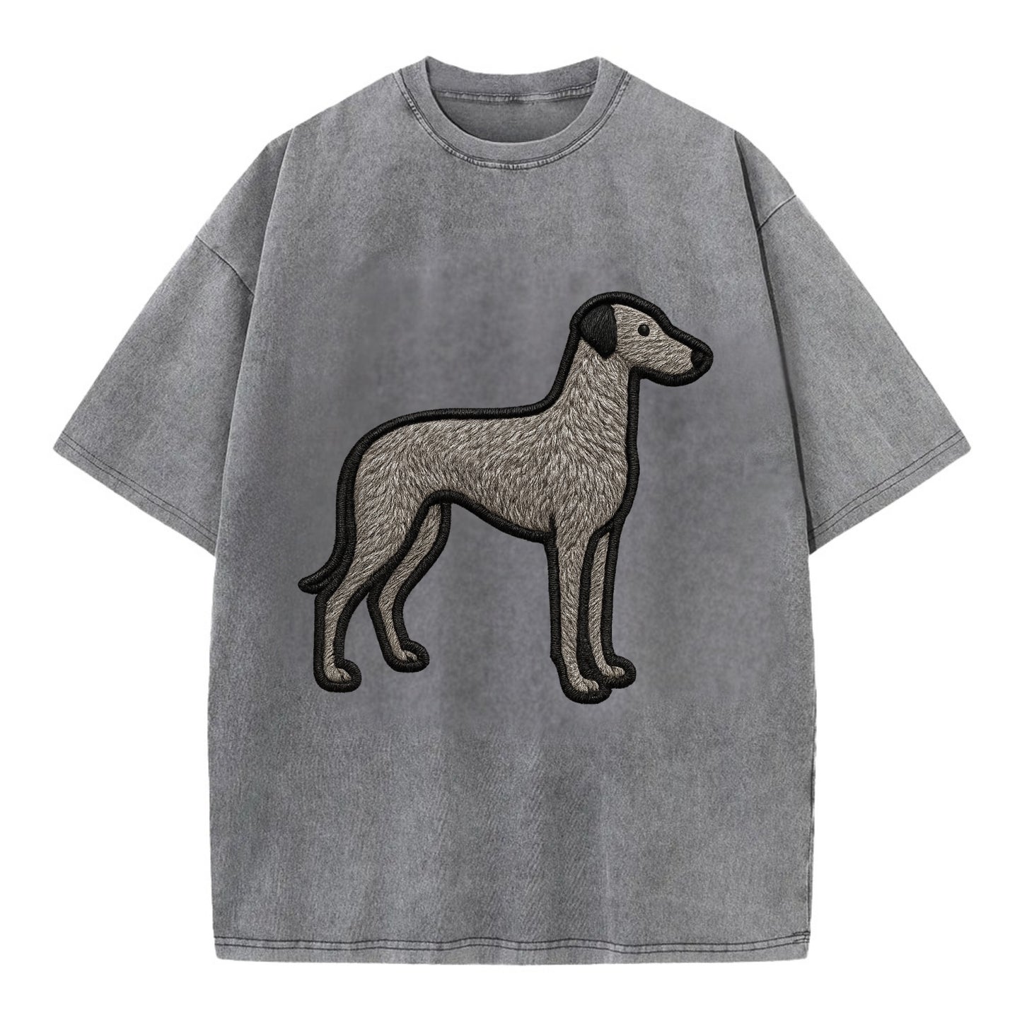 Scottish Deerhound - Trendy hound silhou - Vintage T-shirt - Grey