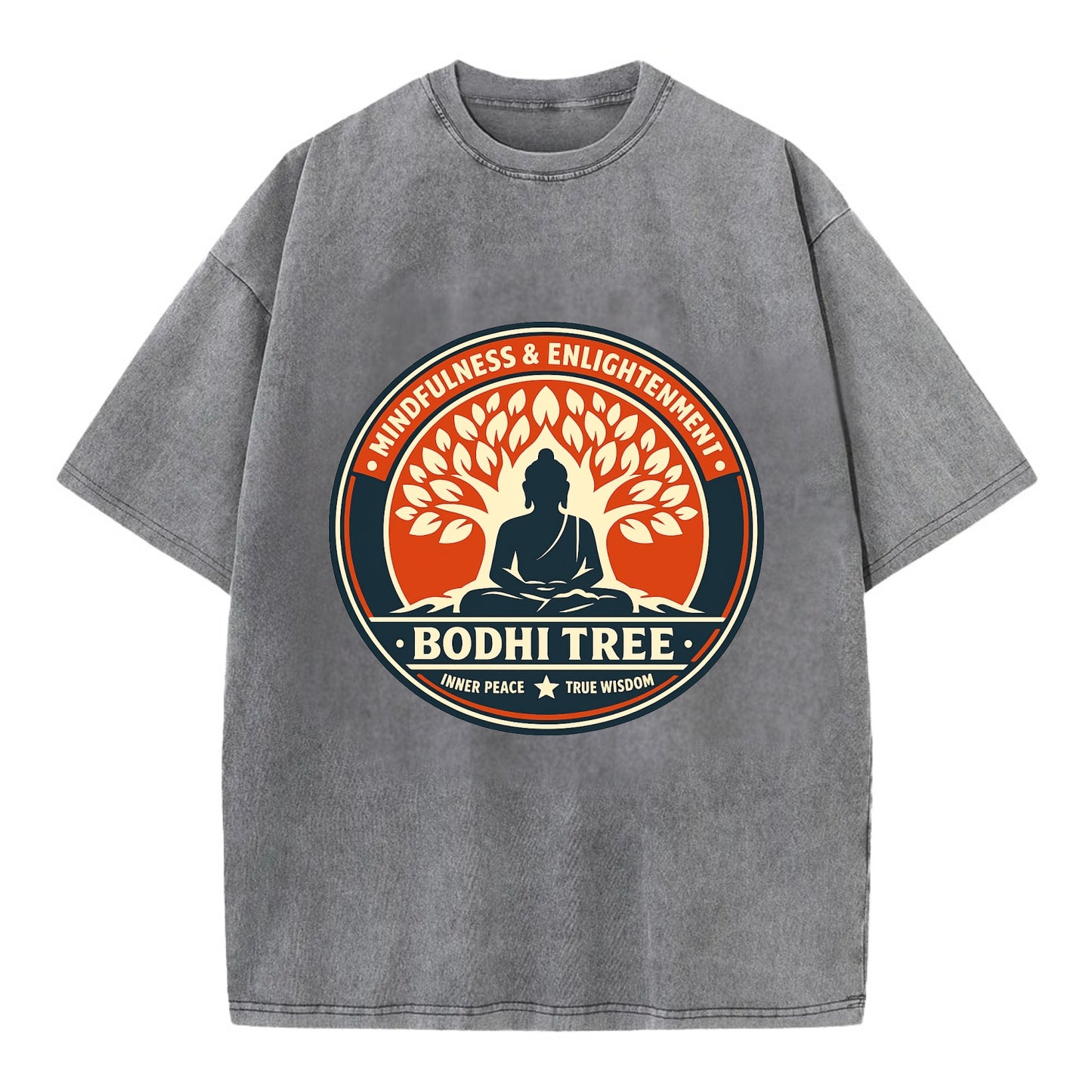 Zen Harmony Emblem - Vintage T-shirt - Grey