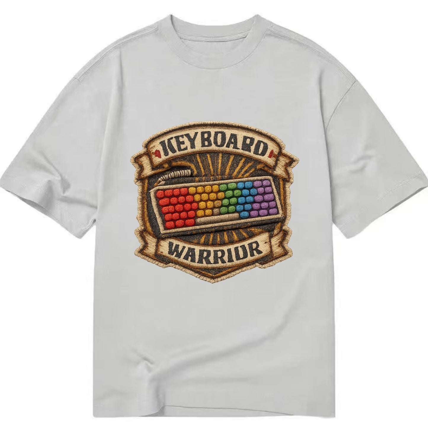 KEYBOARD WARRIOR - mechanical keyboard in RGB rainbow , PC master race - Classic T-shirt - Grey