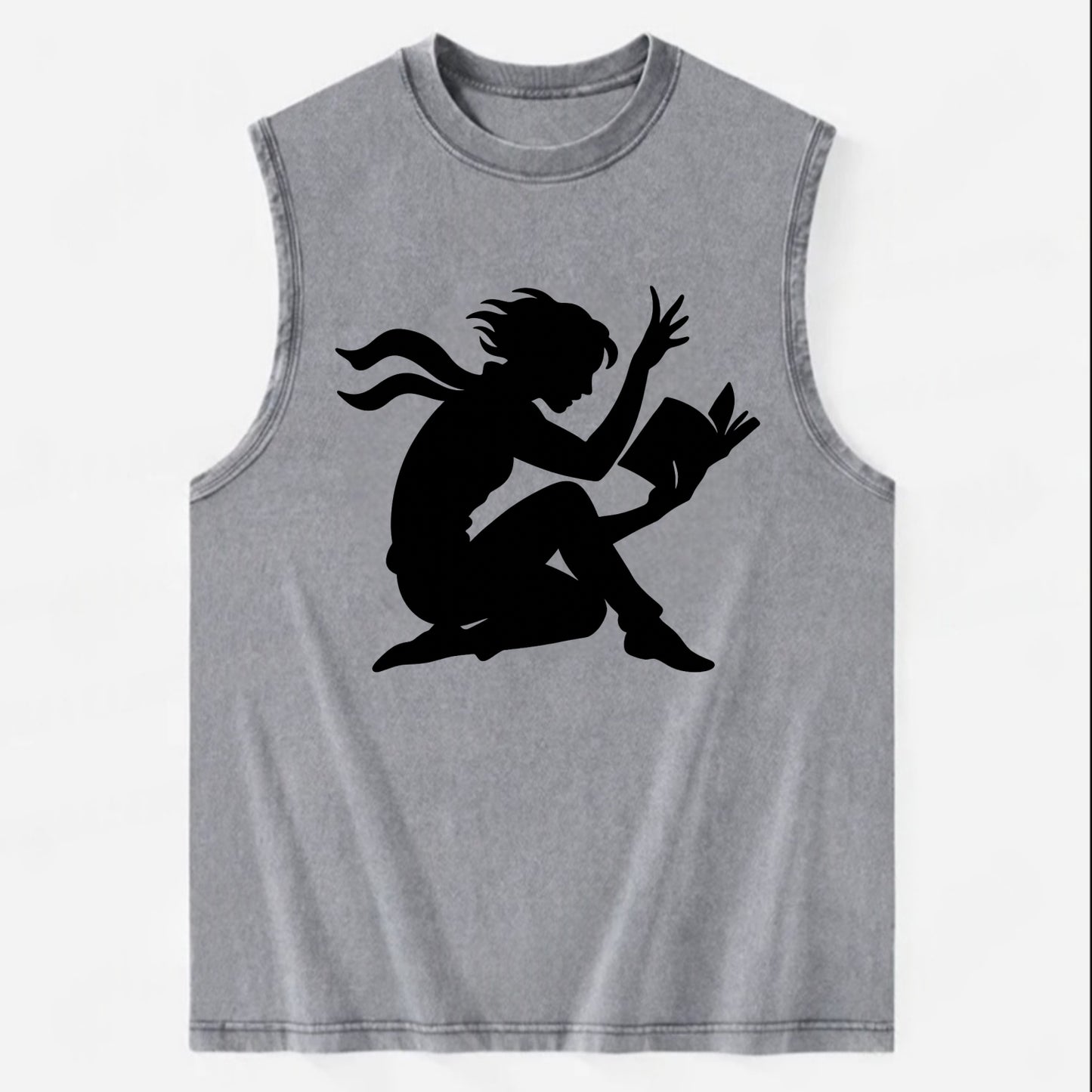 Reader lost in book moment - Vintage Washed Tank - Grey