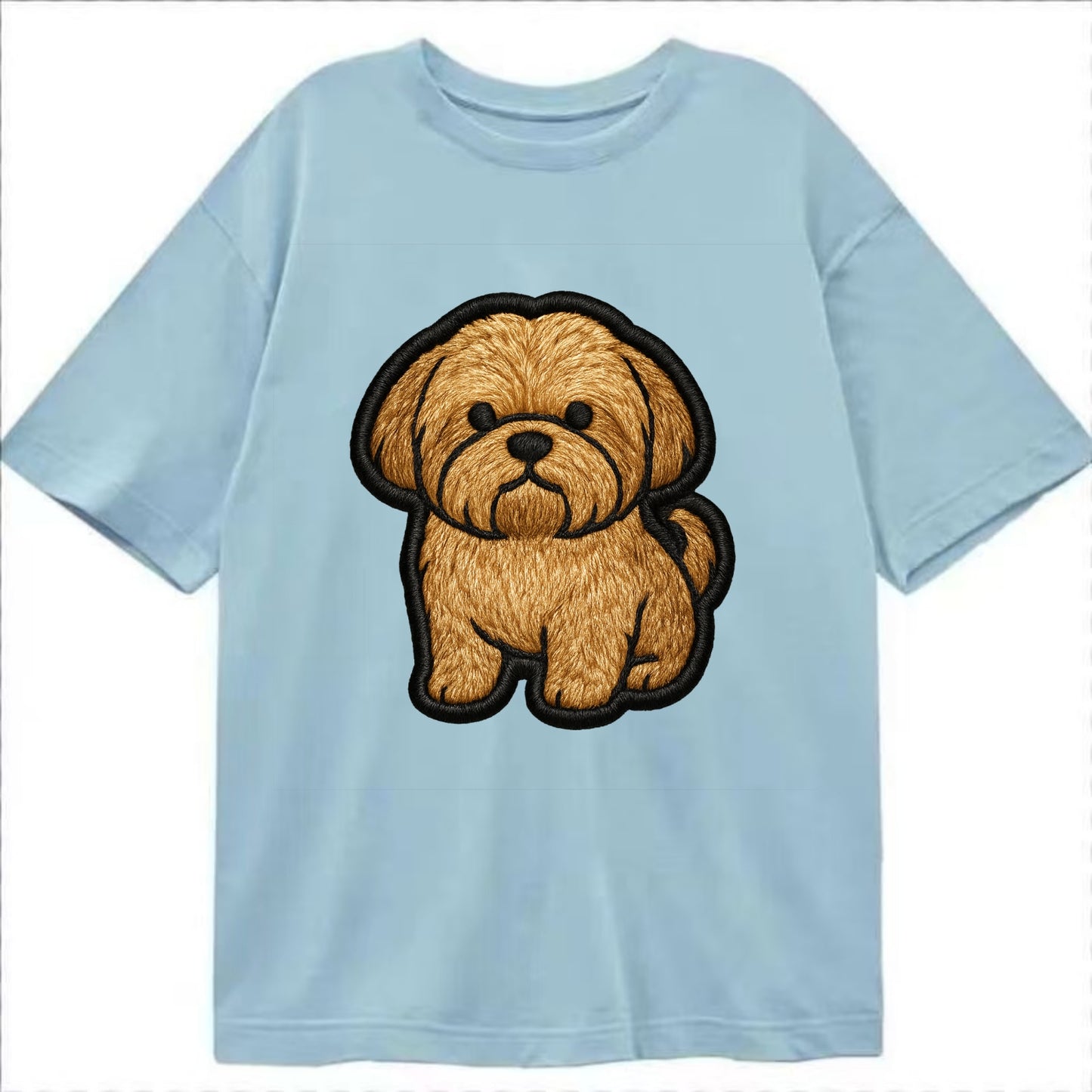 Shih Tzu - Minimalist fluffy design with - Classic T-shirt - Light Blue