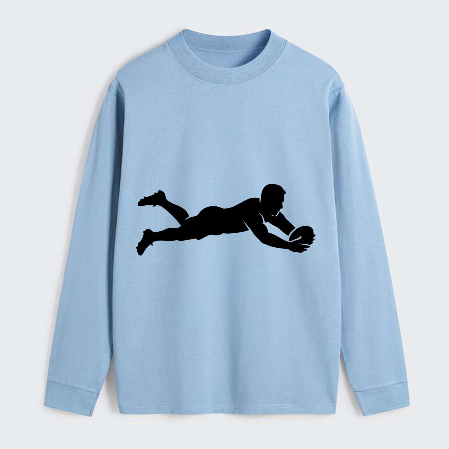 Rugby player diving for try - Classic Long Sleeve Shirt - Light Blue