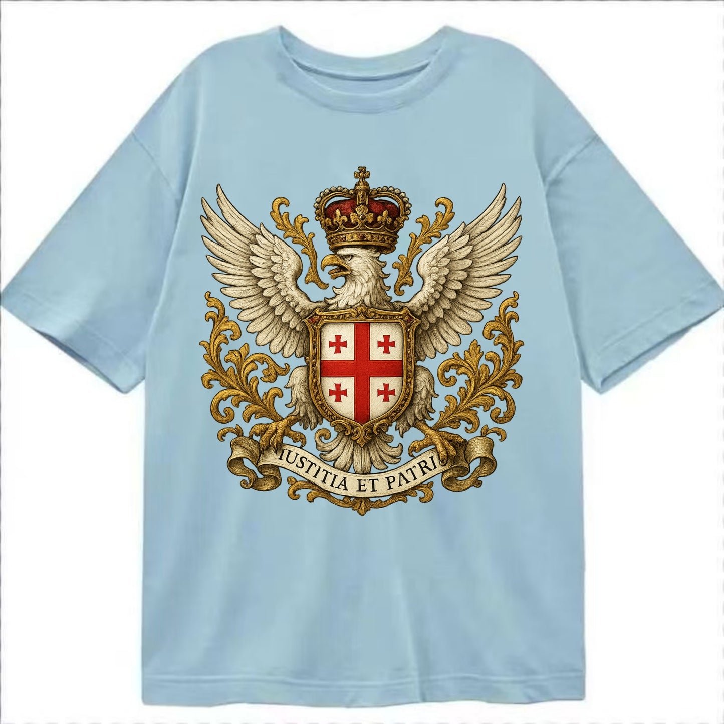 Georgia White Eagle Emblem - Classic T-shirt - Light Blue