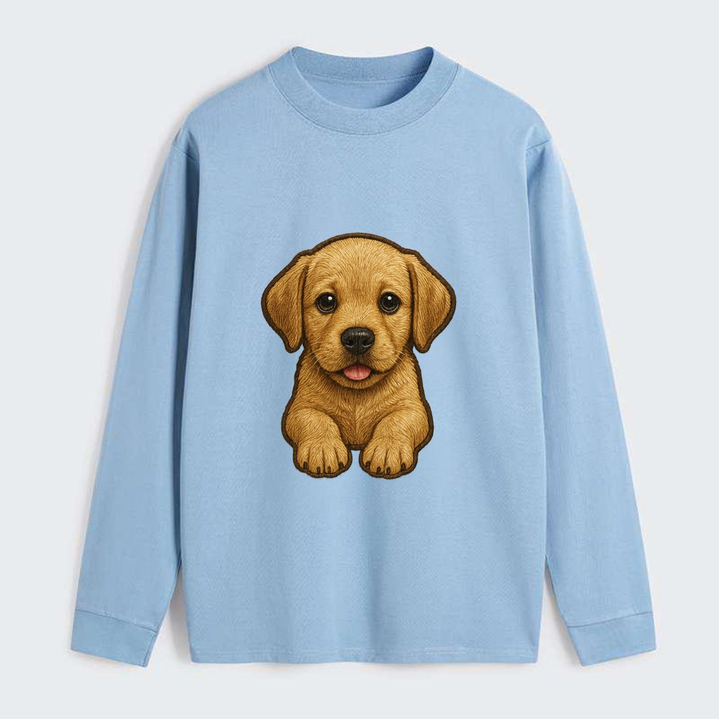 Baby Labrador Retriever Puppy - yellow/black/chocolate, soulful eyes, - Classic Long Sleeve Shirt - Light Blue