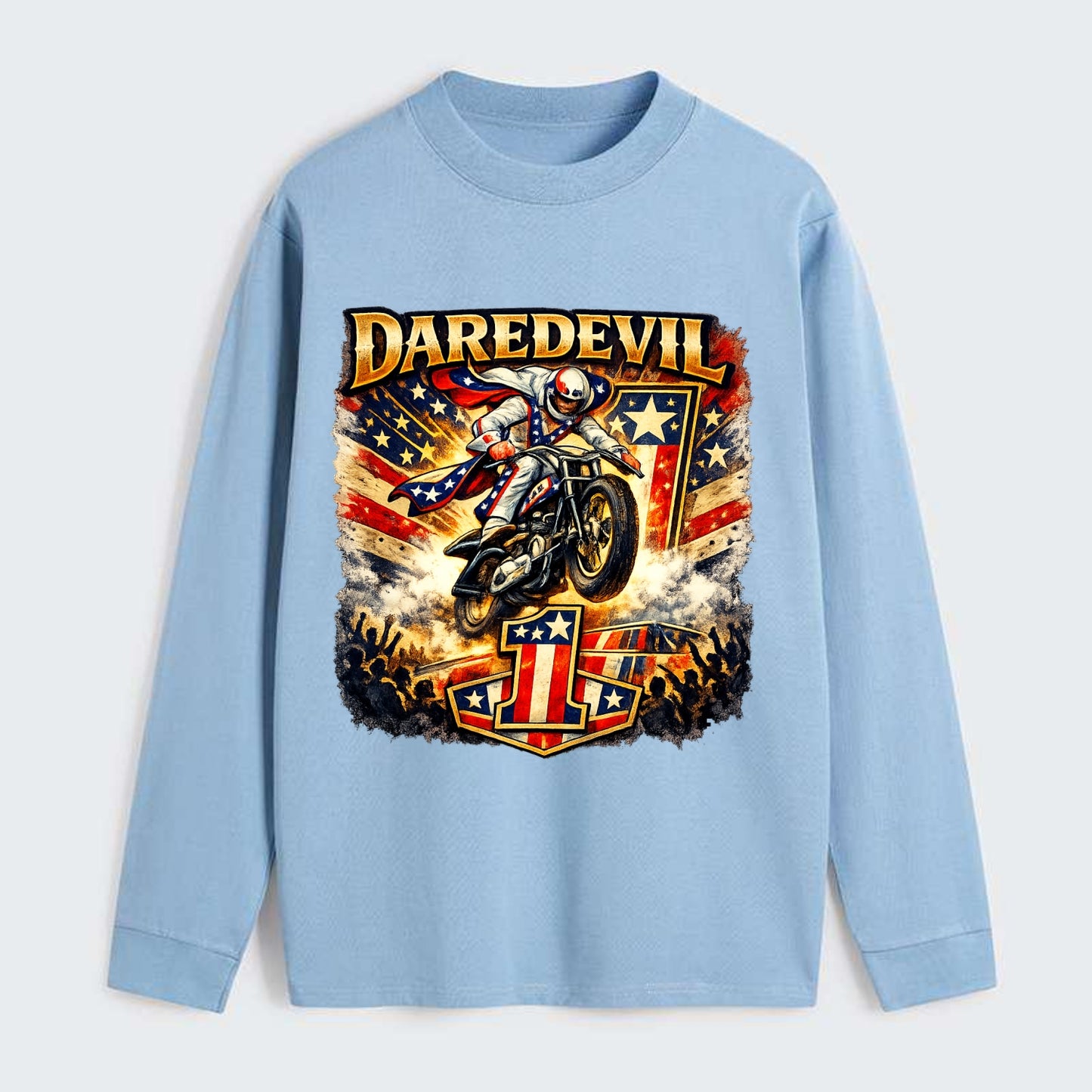 Daredevil Stunt Rider - Classic Long Sleeve Shirt - Light Blue