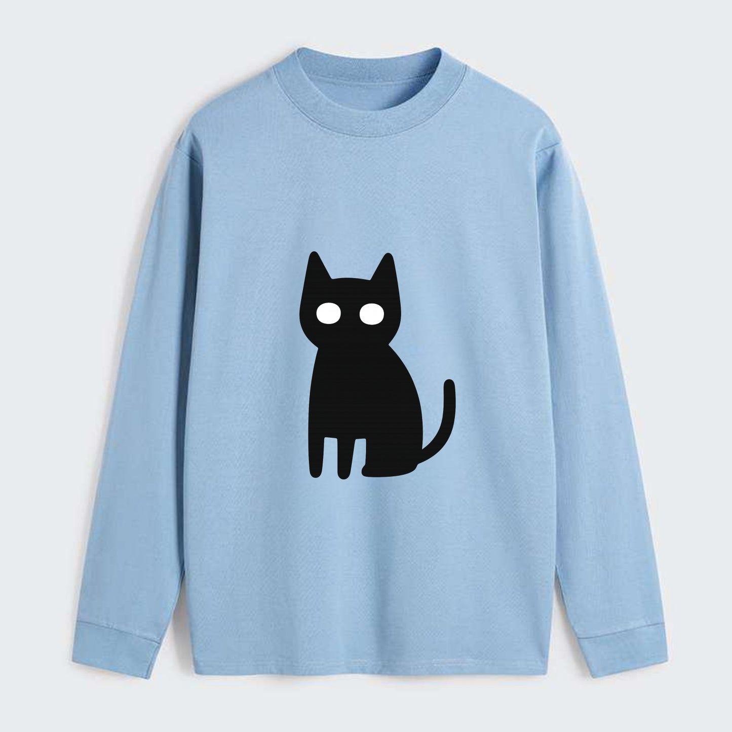 YOU MUST EMBRACE THE VOID | Black cat st - Classic Long Sleeve Shirt - Light Blue