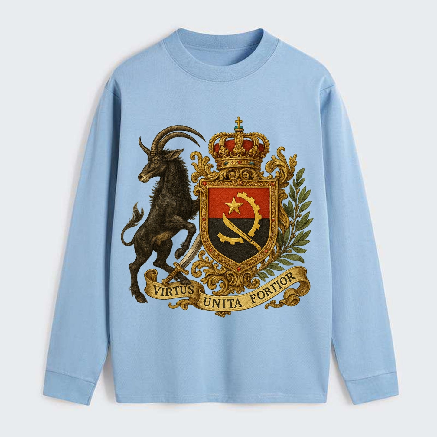 Angola Giant Sable Emblem - Classic Long Sleeve Shirt - Light Blue