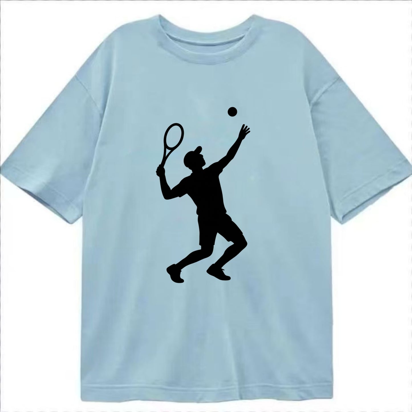 Tennis player serving powerful shot - Classic T-shirt - Light Blue