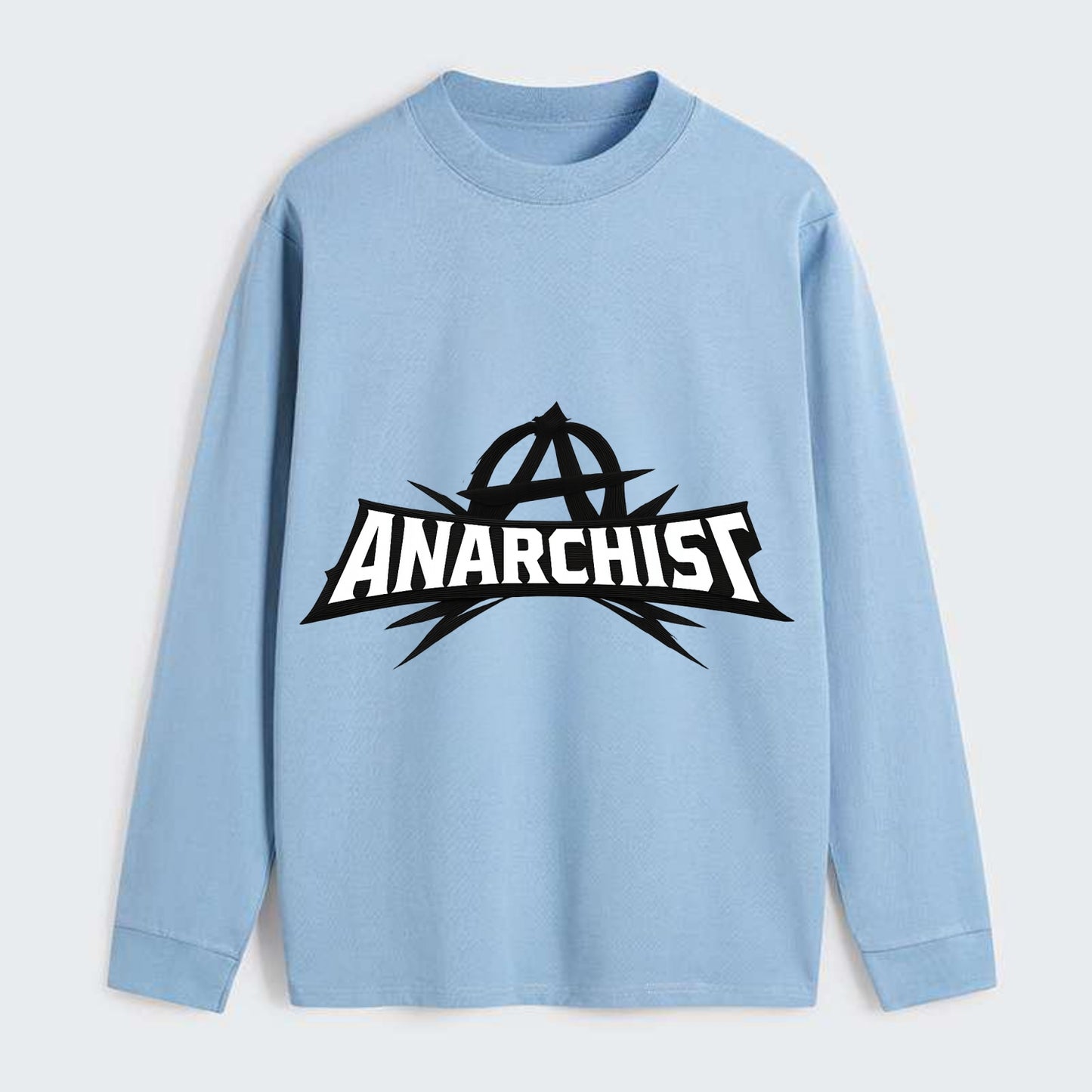 Bold typography design - "ANARCHIST" - no masters, self-governed - Classic Long Sleeve Shirt - Light Blue