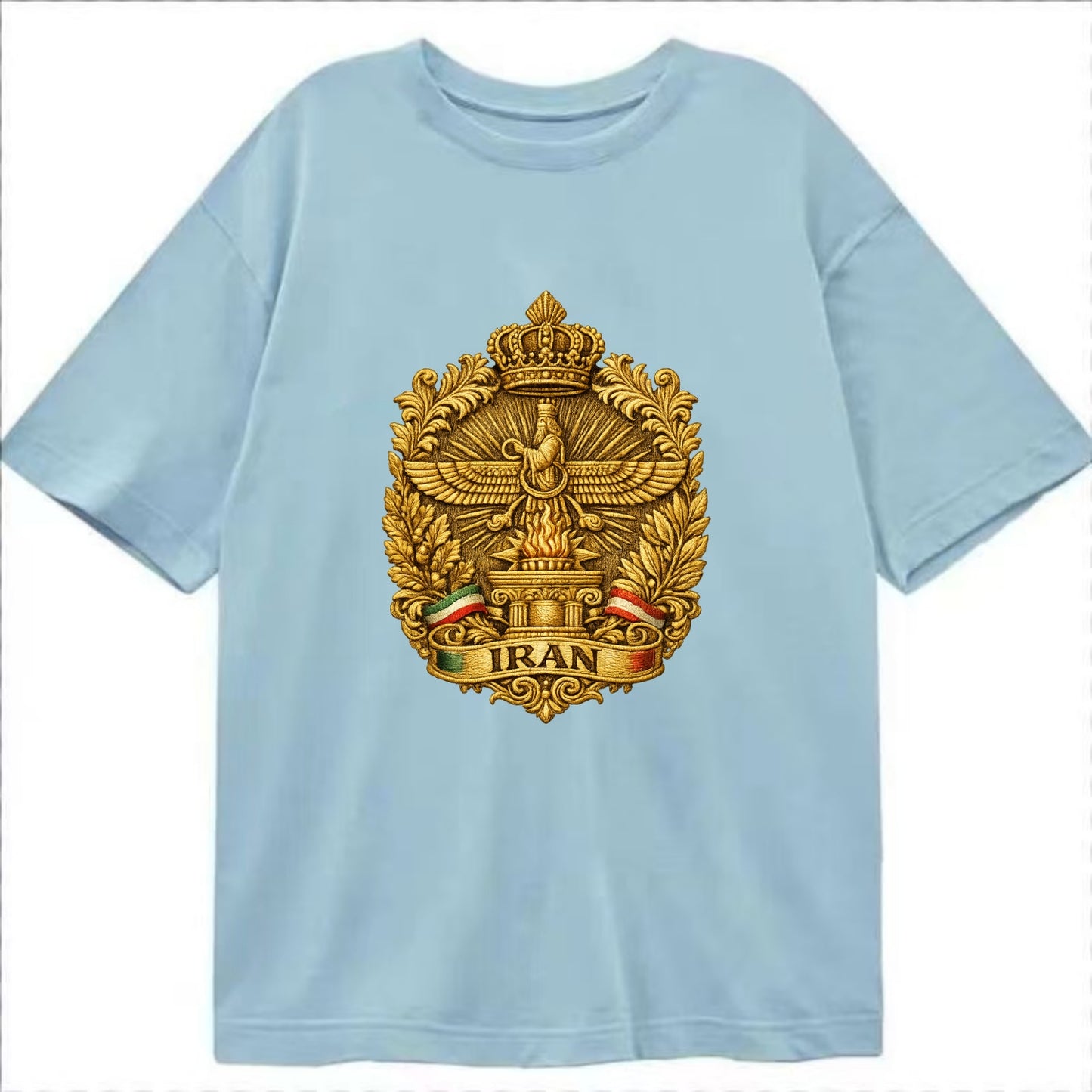 Iran Fire Temple Emblem - Classic T-shirt - Light Blue