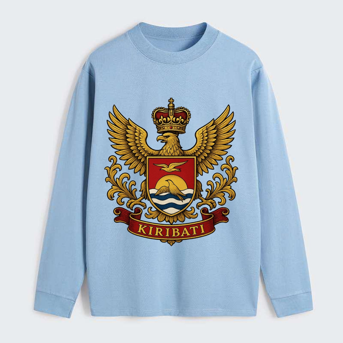 Kiribati Heritage Badge - Classic Long Sleeve Shirt - Light Blue