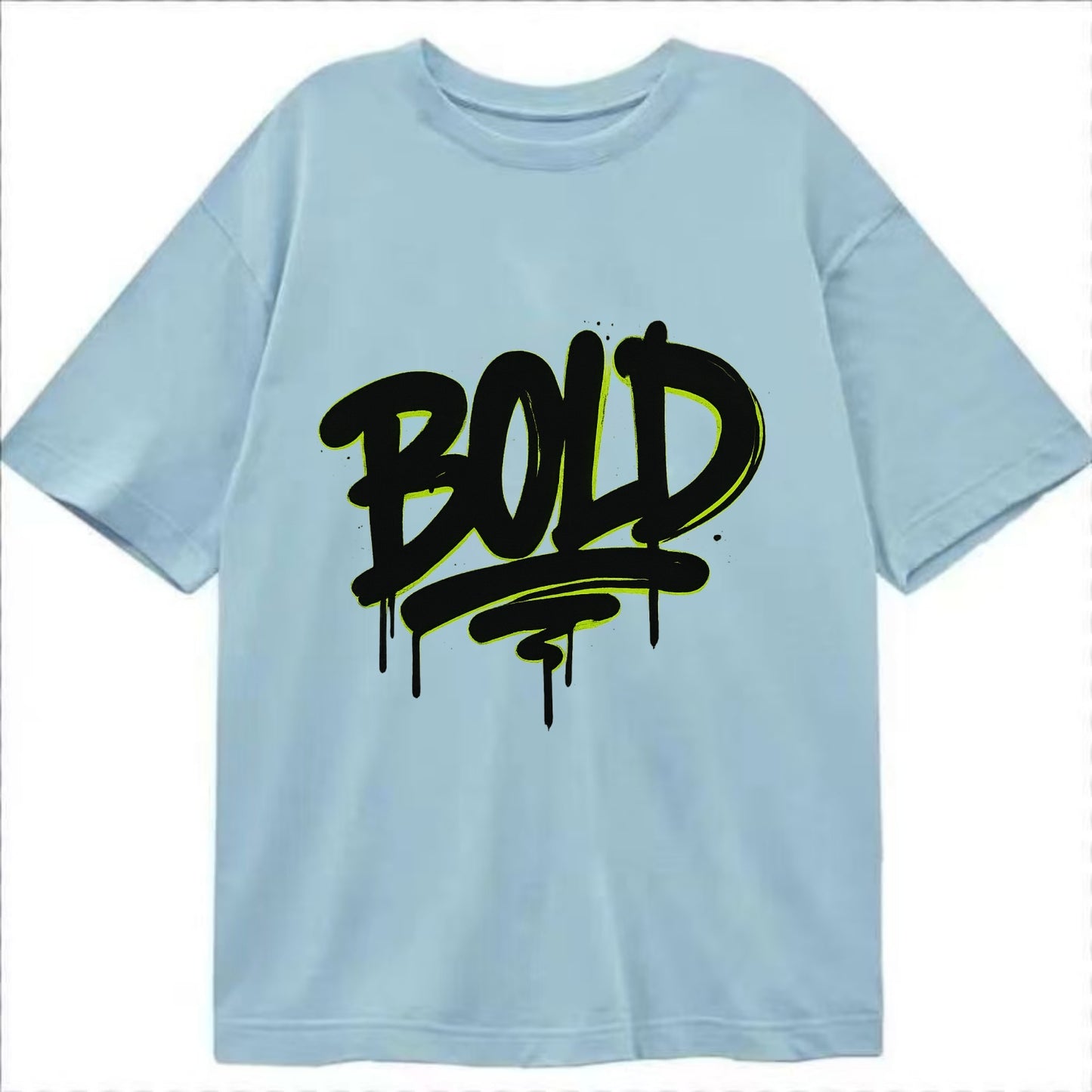 Bold typography design - "BOLD" - courageous, standing out - Classic T-shirt - Light Blue