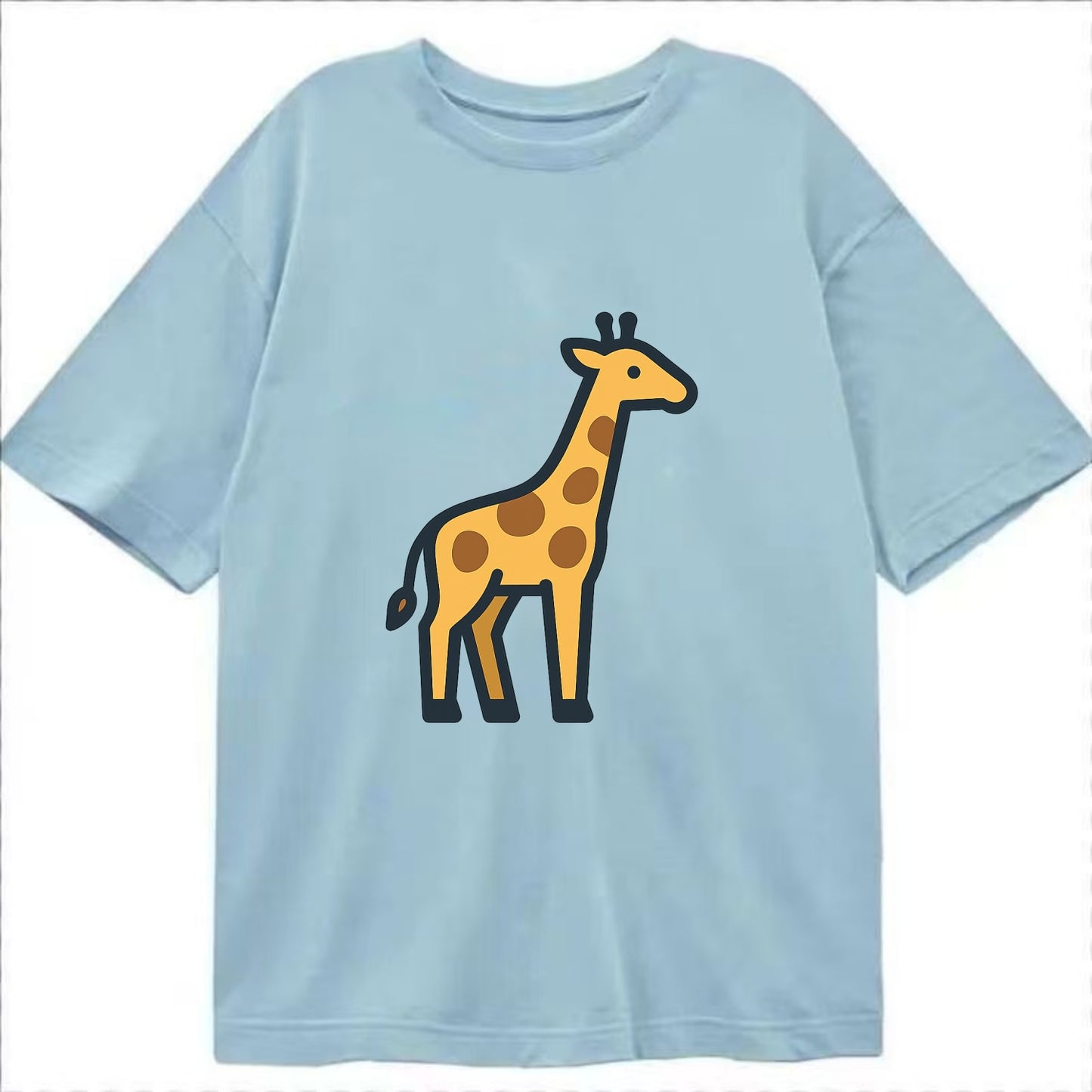 Giraffe - Yellow with brown patches flat side profile - Classic T-shirt - Light Blue