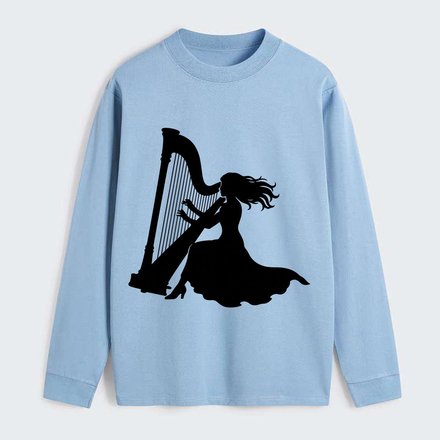 Harpist playing ethereal melody - Classic Long Sleeve Shirt - Light Blue