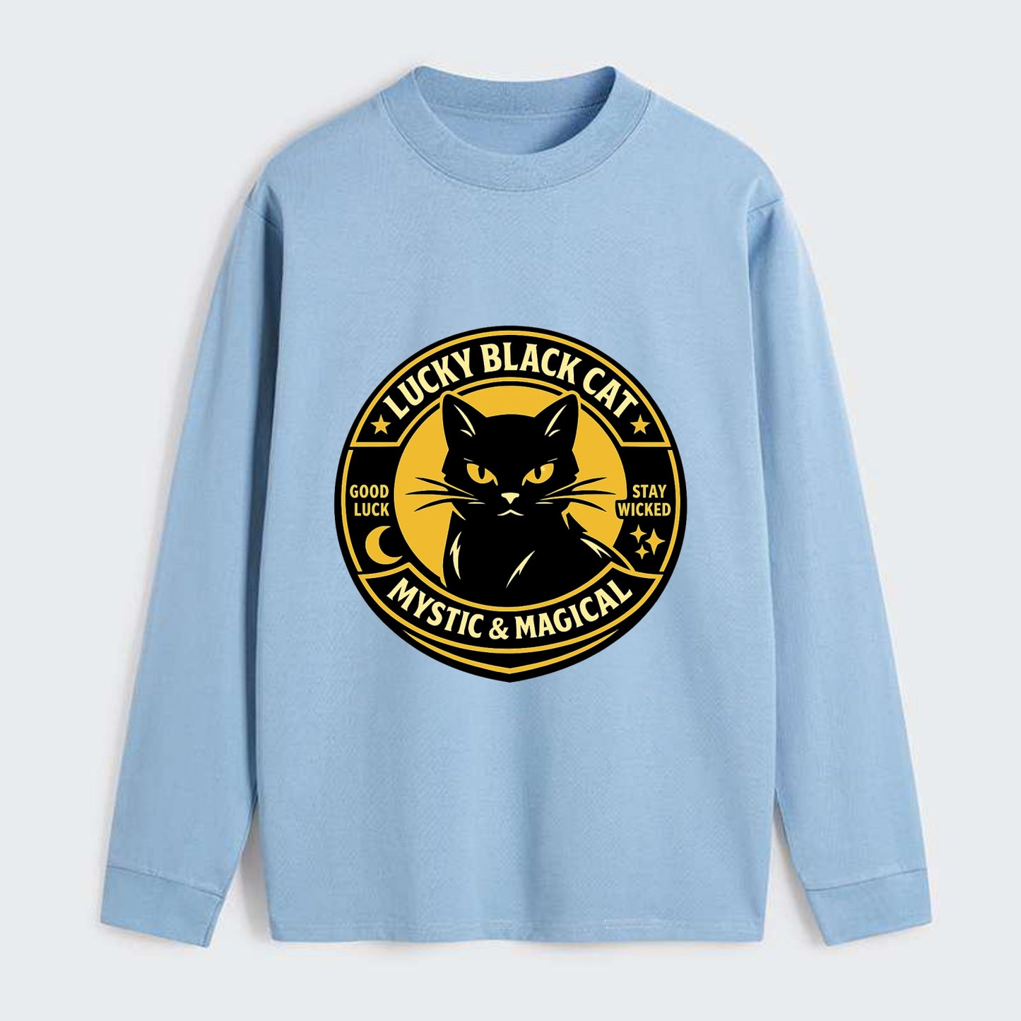 Mystic Feline Emblem - Classic Long Sleeve Shirt - Light Blue