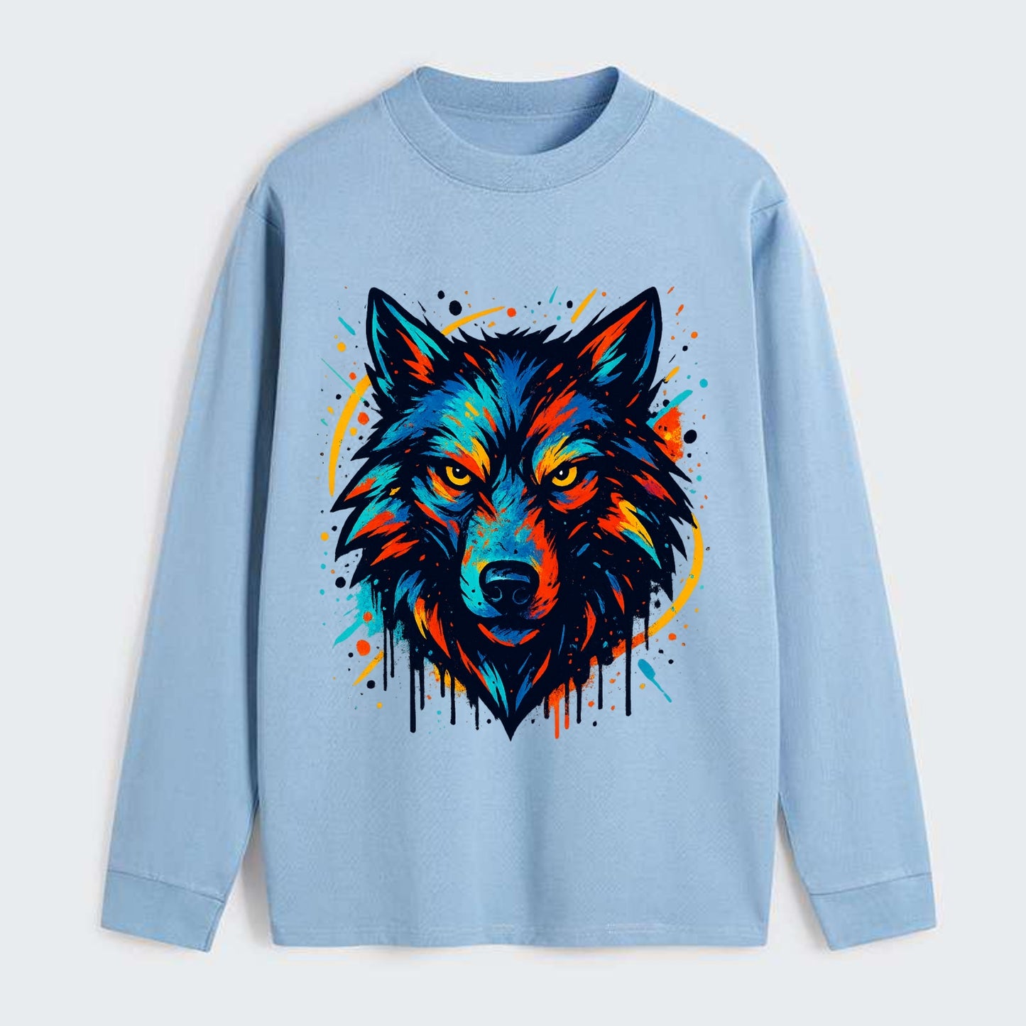 Alpha Wolf Leader - Classic Long Sleeve Shirt - Light Blue