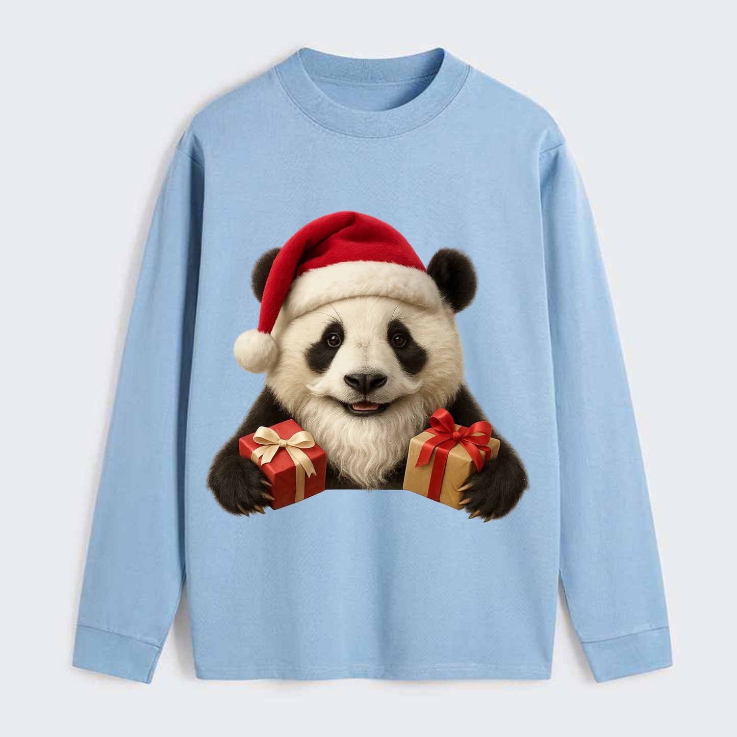 Santa Panda - Classic Long Sleeve Shirt - Light Blue