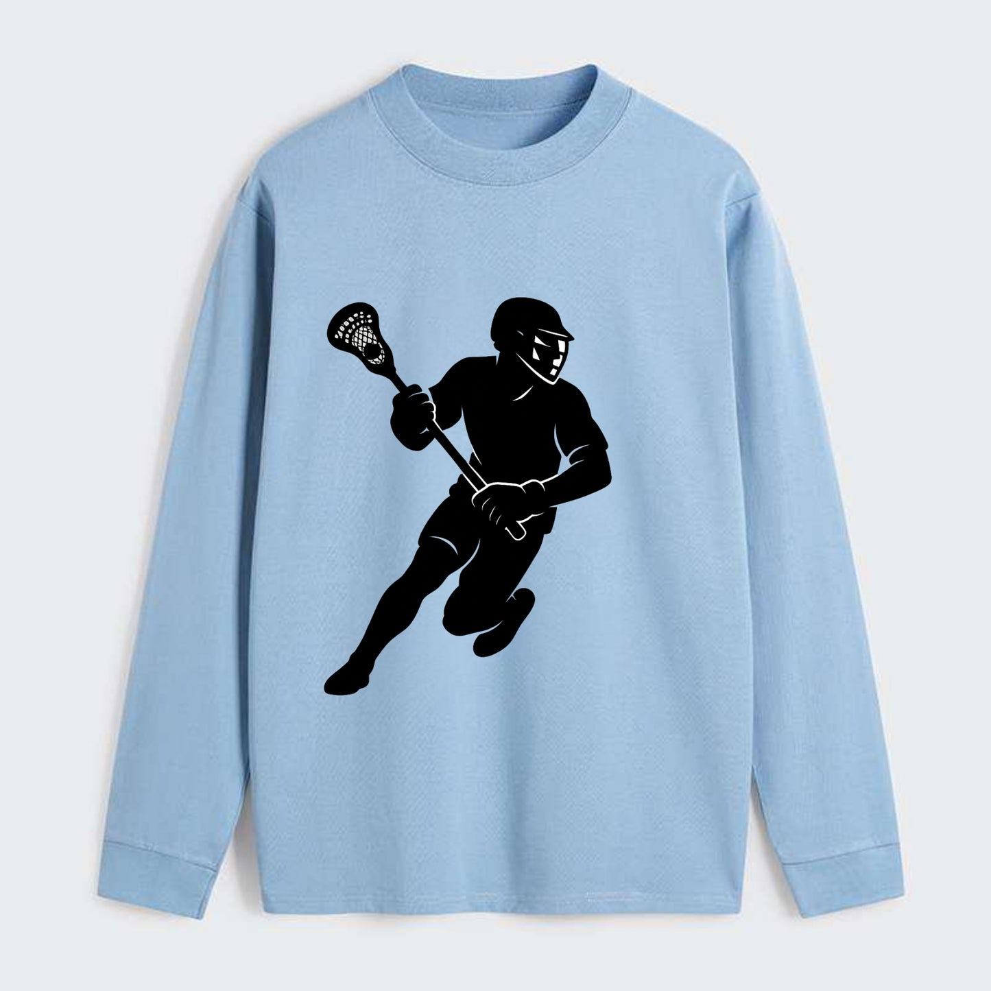Lacrosse player cradling stick - Classic Long Sleeve Shirt - Light Blue