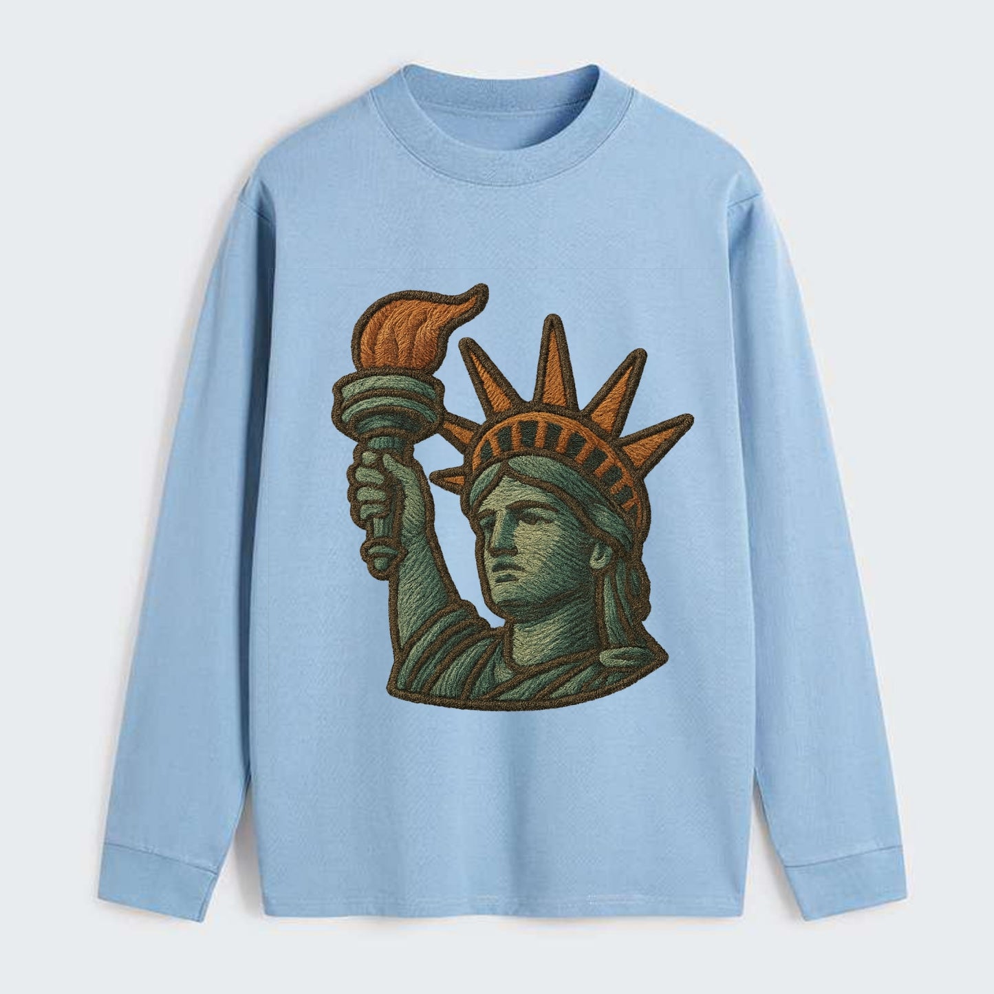 Statue of Liberty - Classic Long Sleeve Shirt - Light Blue