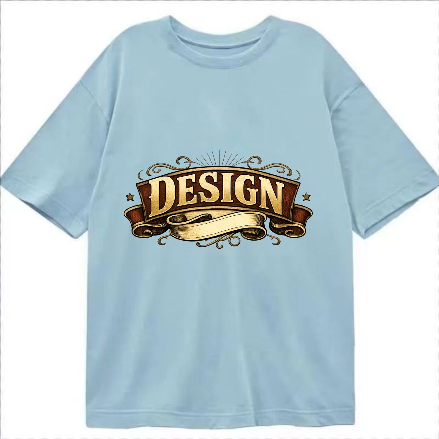 Bold typography design - "DESIGN" - intentional creation, aesthetic planning - Classic T-shirt - Light Blue