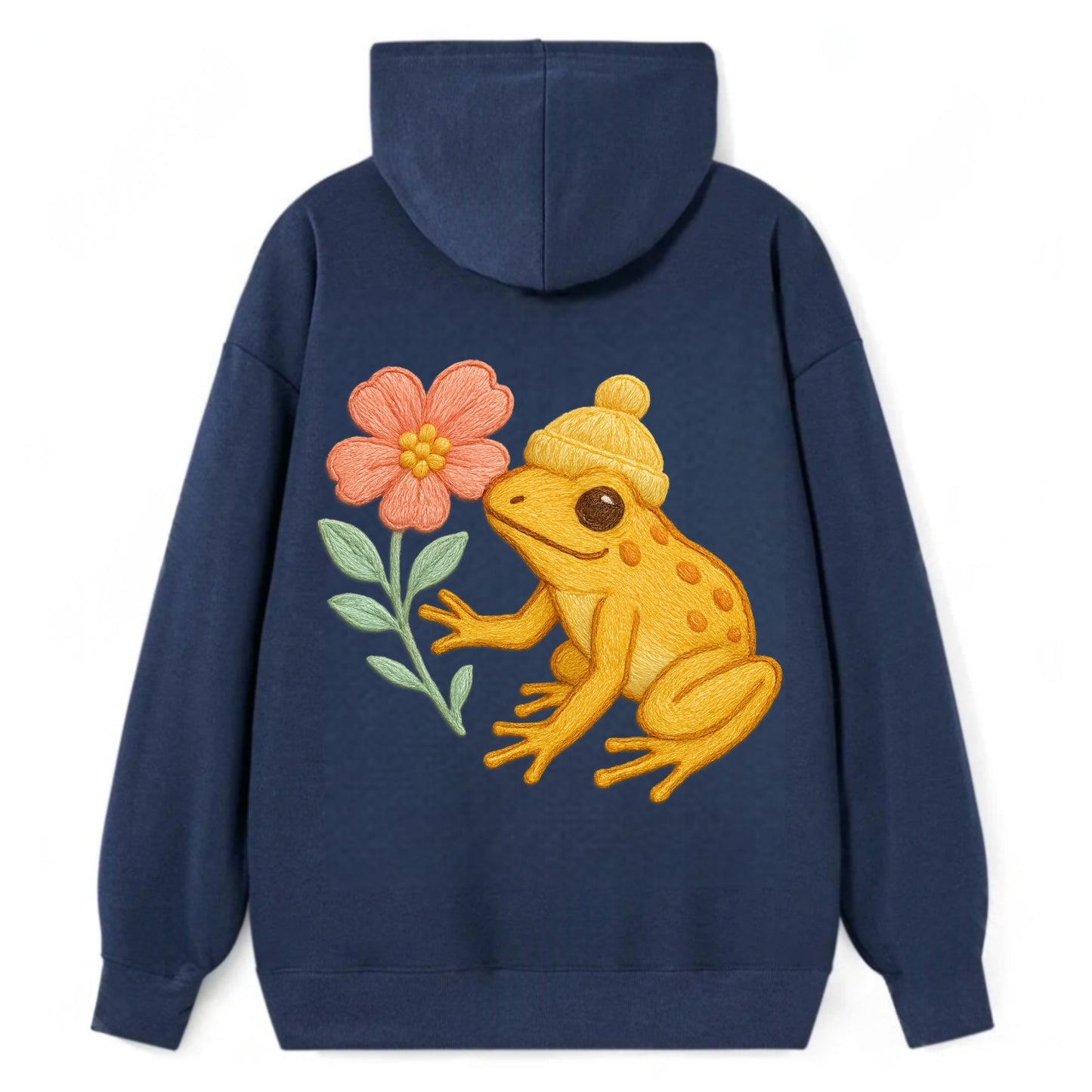 Yellow Dart Frog - Classic Pullover Hoodie - Navy