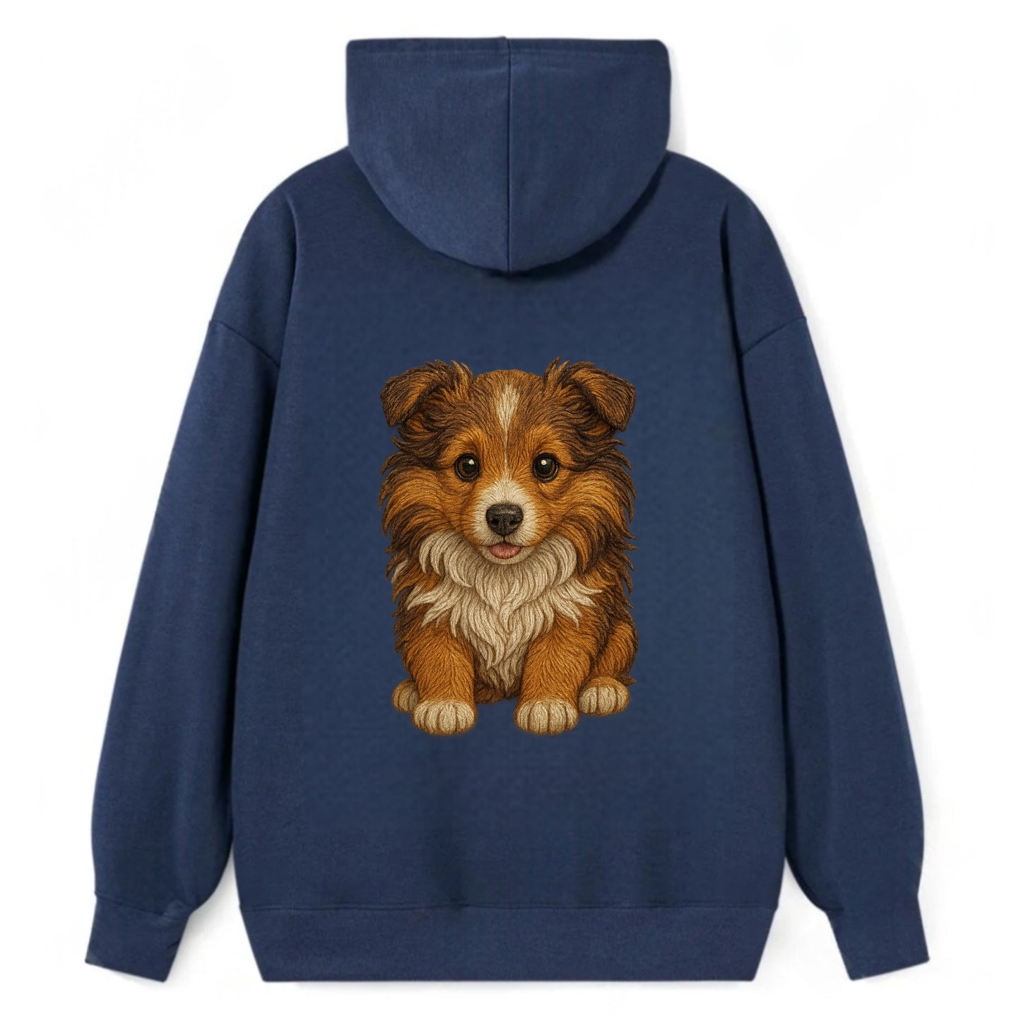 Baby Shetland Sheepdog Puppy - mini collie look, flowing mane, - Classic Pullover Hoodie - Navy