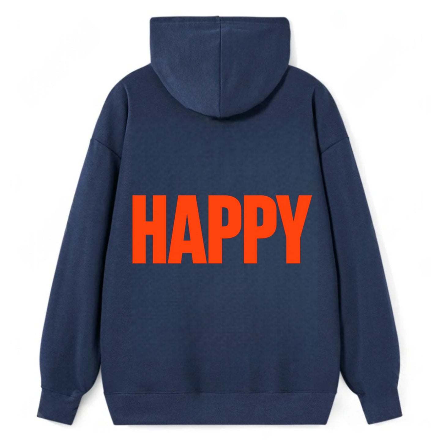 Bold typography design - "HAPPY" - joyful, content, pleased - Classic Pullover Hoodie - Navy