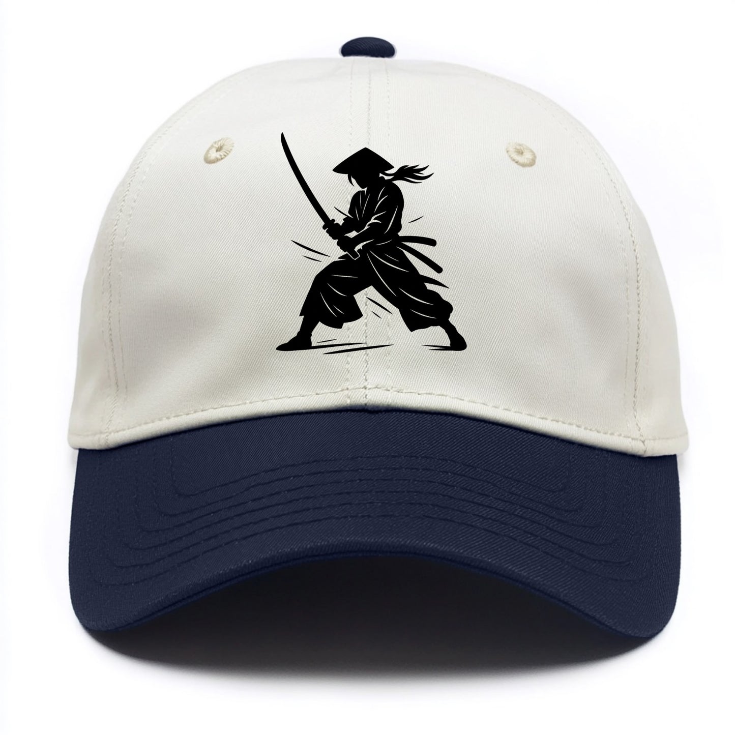 Samurai in battle-ready stance - Two Tone Cap - Navy