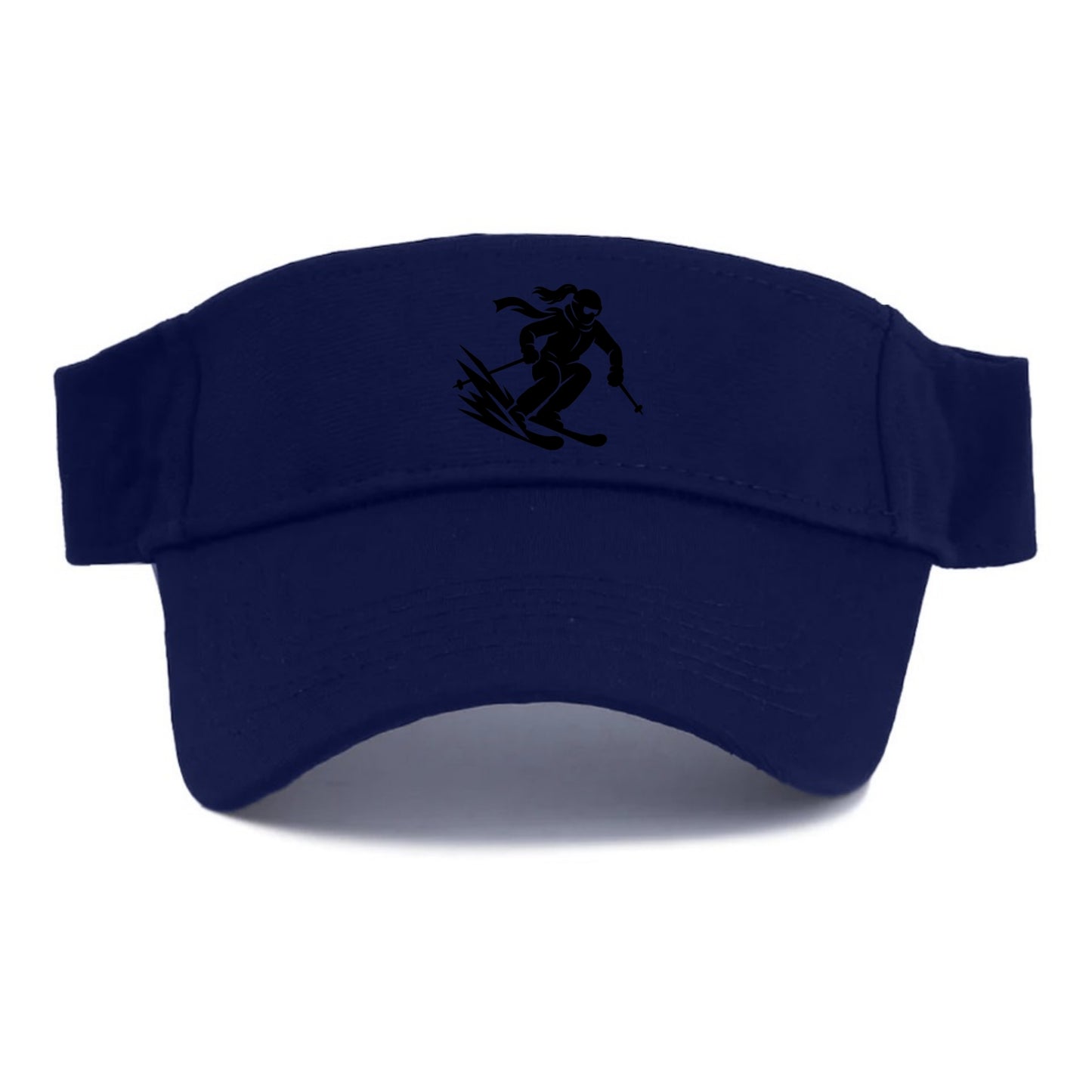 Skier carving down snowy slope - Visor - Navy