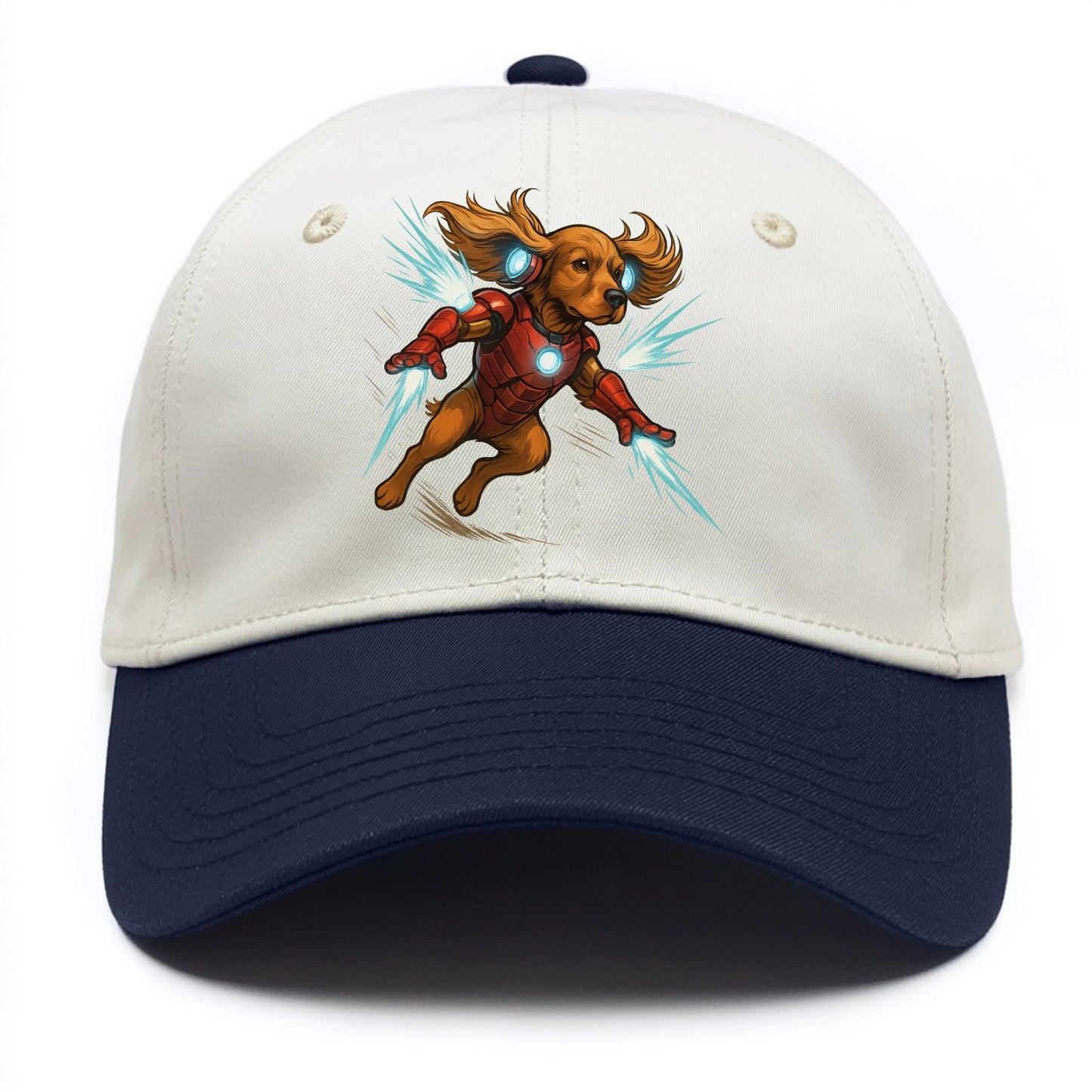 Cocker Spaniel Iron Man - Two Tone Cap - Navy