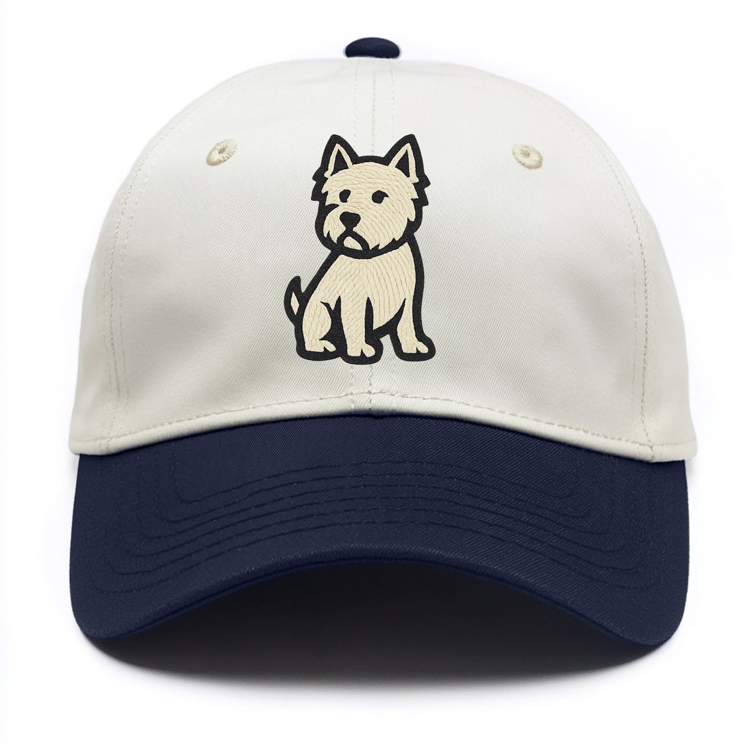 West Highland White Terrier - Alert stan Two Tone Cap - Navy