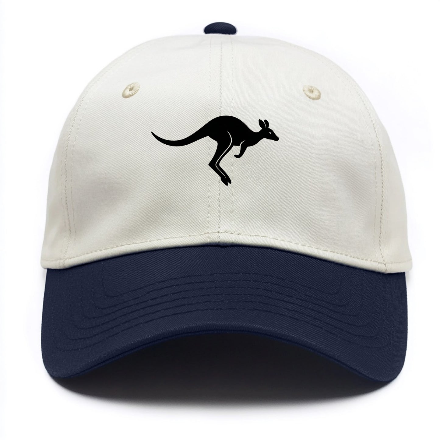 Kangaroo leaping across outback - Two Tone Cap - Navy
