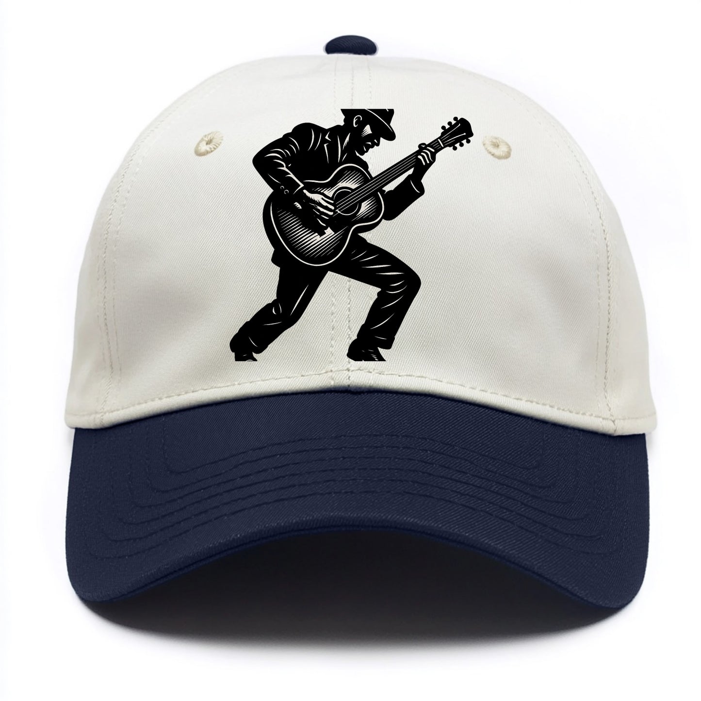 Guitarist playing acoustic guitar - Two Tone Cap - Navy