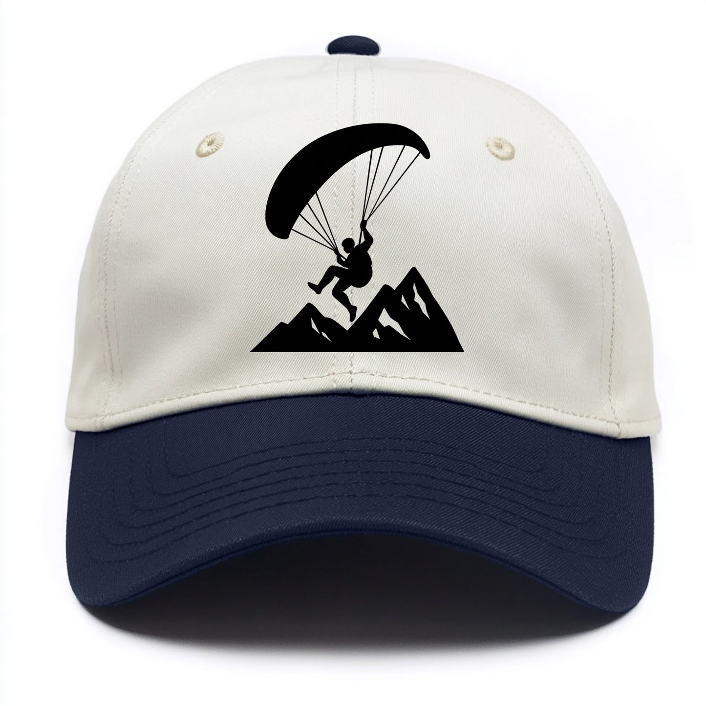 Paraglider soaring over mountain peaks - Two Tone Cap - Navy