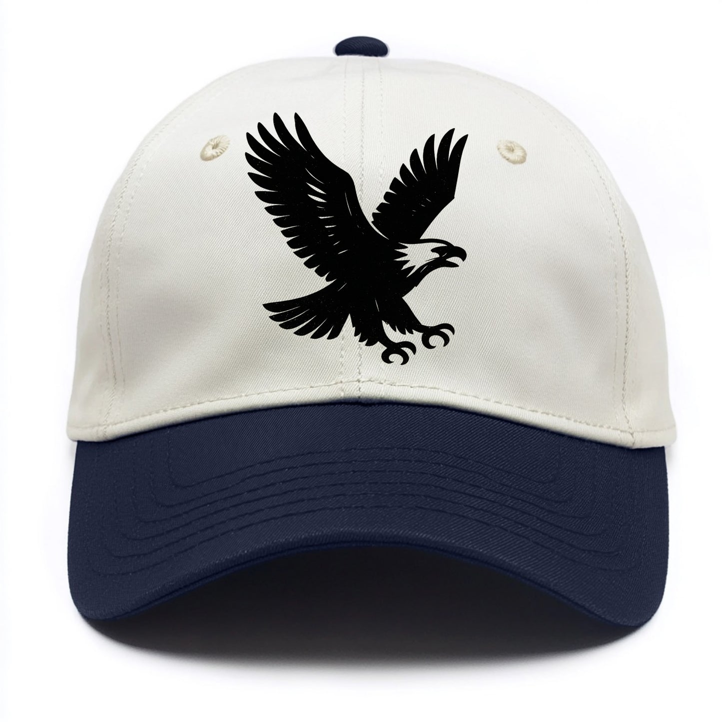 Eagle in flight - liberty and independence ink brushstrokes - Two Tone Cap - Navy