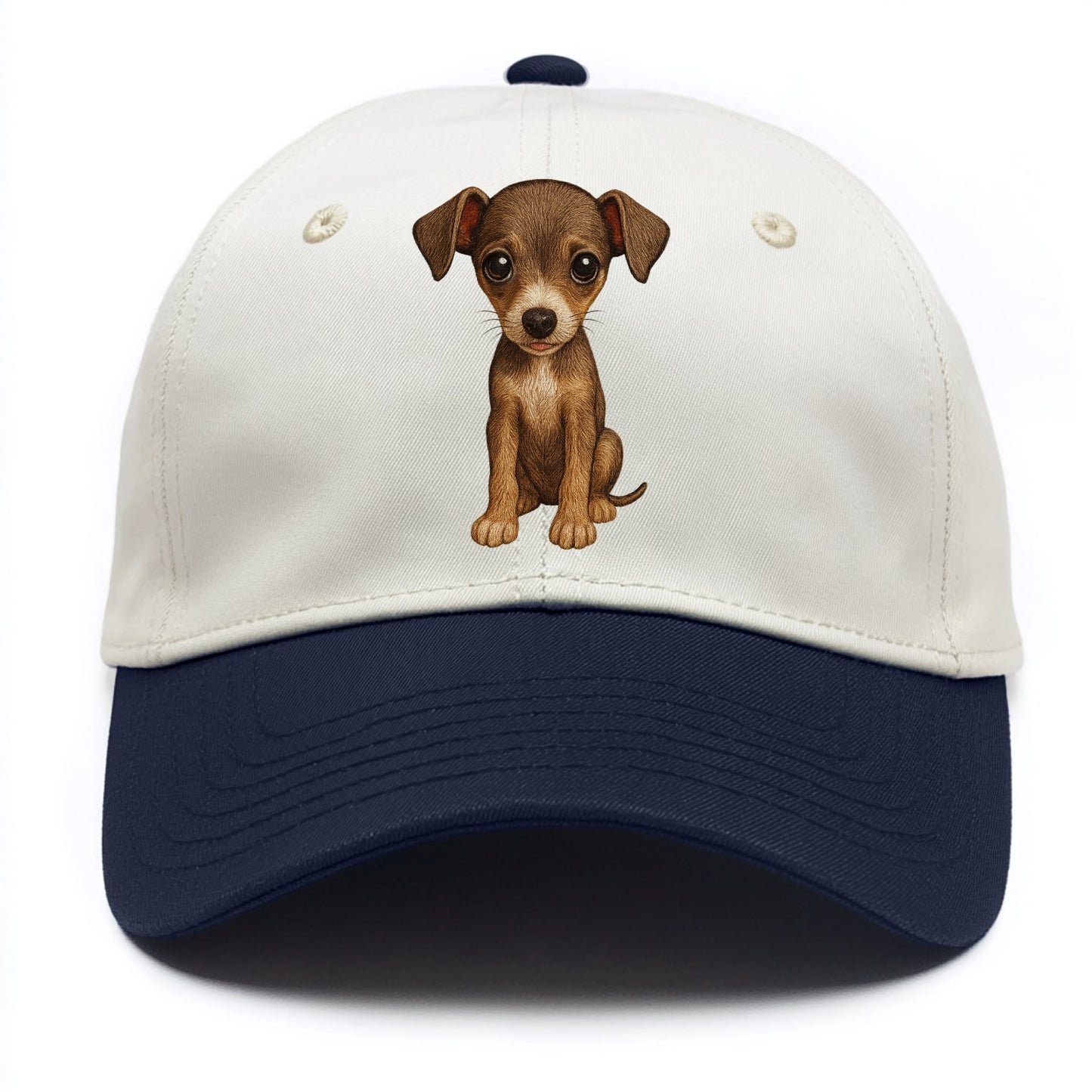 Baby Italian Greyhound Puppy - sleek tiny body, long legs, gentle eyes, - Two Tone Cap - Navy
