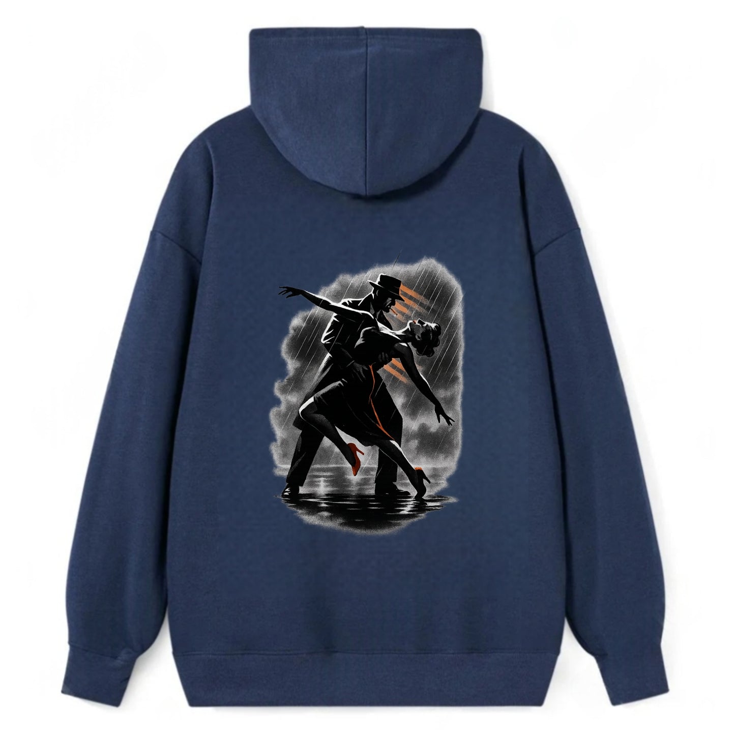 romantic dance pose with woman lifted in the air at lakeside - Classic Pullover Hoodie - Navy